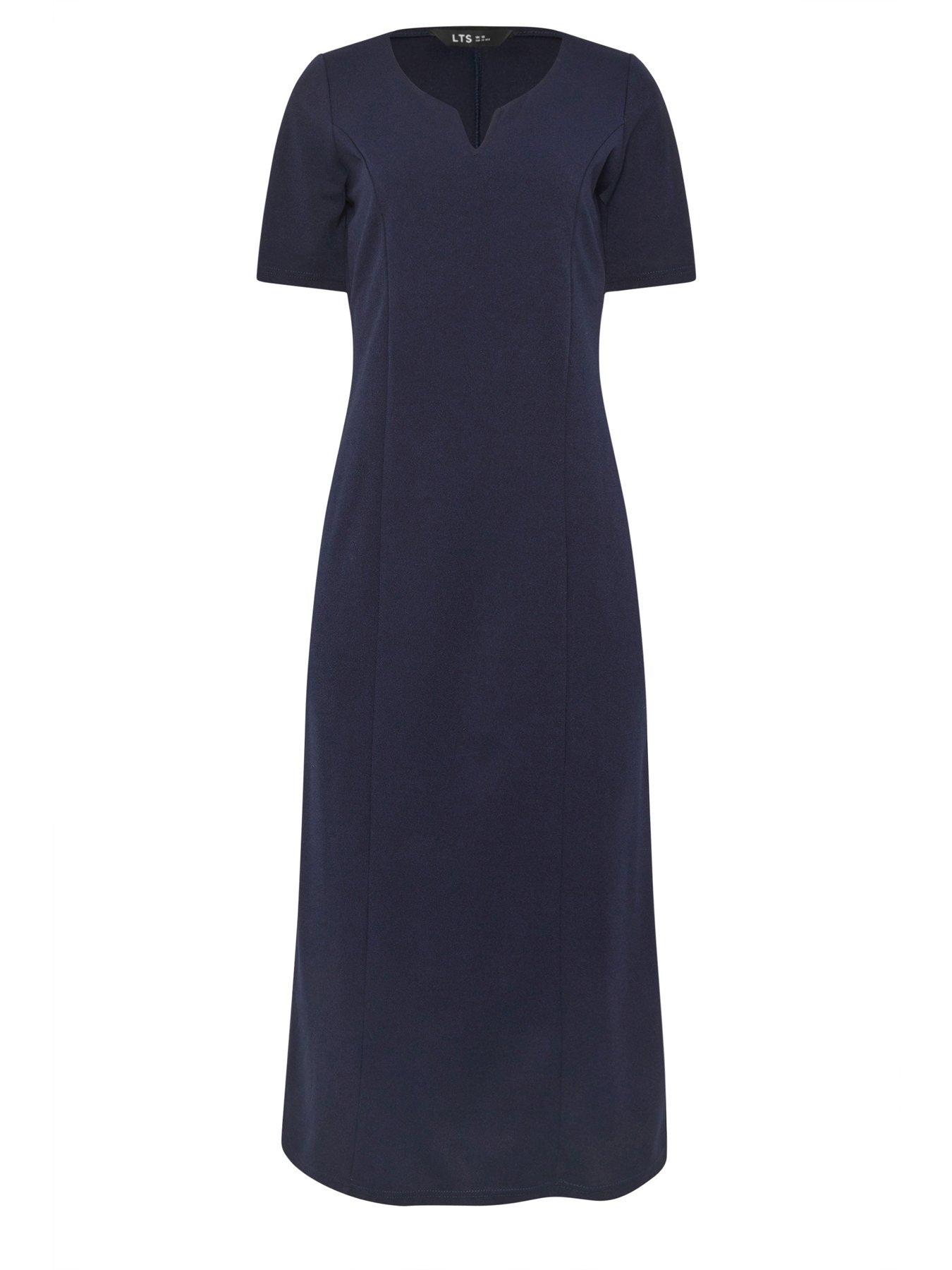 Image 5 of 5 of Long Tall Sally Notch Neck Midi Dress - Blue