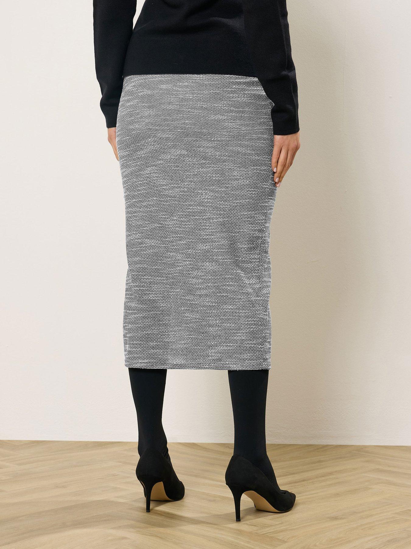 Image 2 of 5 of Long Tall Sally Boucle Pencil Midi Skirt - Black