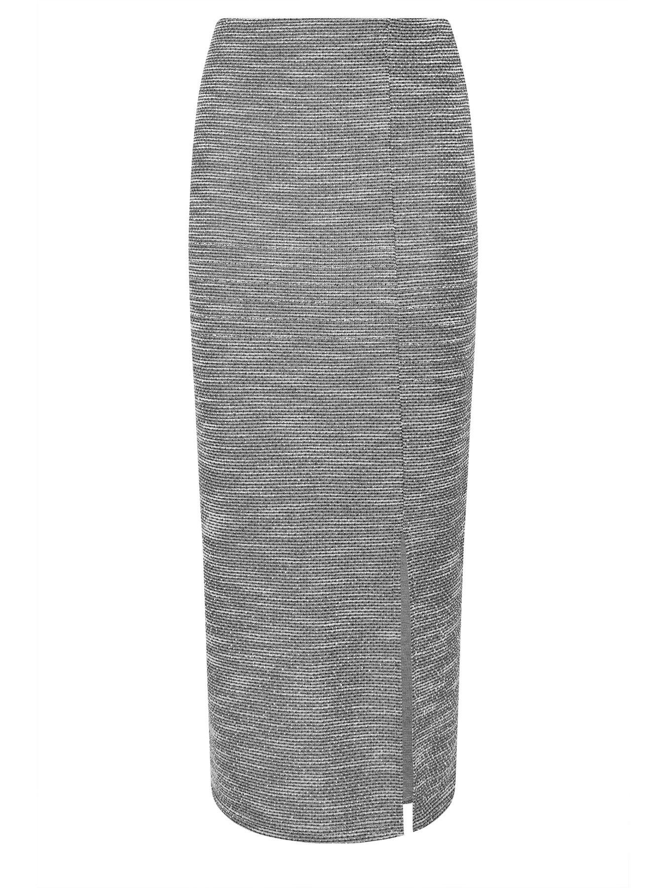 Image 5 of 5 of Long Tall Sally Boucle Pencil Midi Skirt - Black