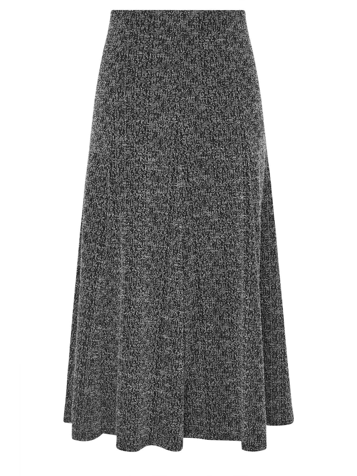 Image 5 of 5 of Long Tall Sally Boucle Aline Midaxi Skirt - Black