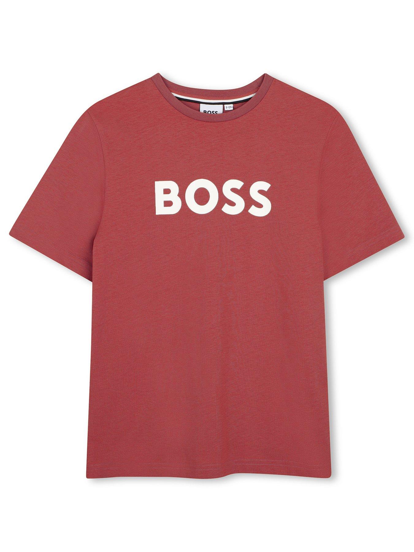 boss-boys-large-logo-short-sleeve-t-shirt-redfront
