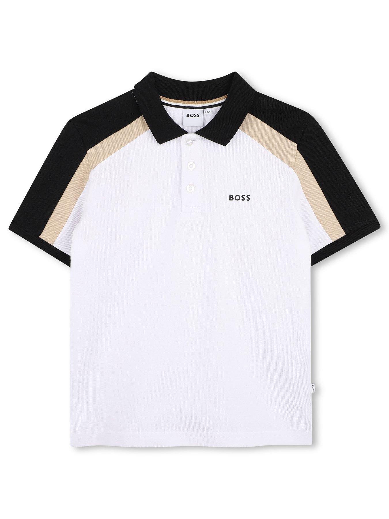 boss-boys-colour-block-short-sleeve-polo-whitefront
