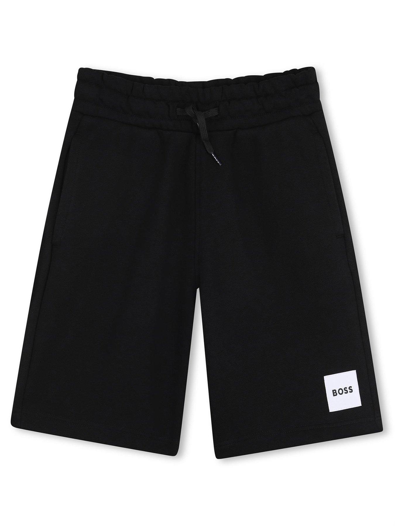 boss-boys-logo-shorts-blackfront