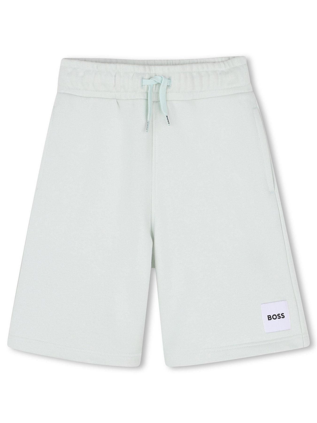 boss-boys-logo-shorts-light-greenstillFront