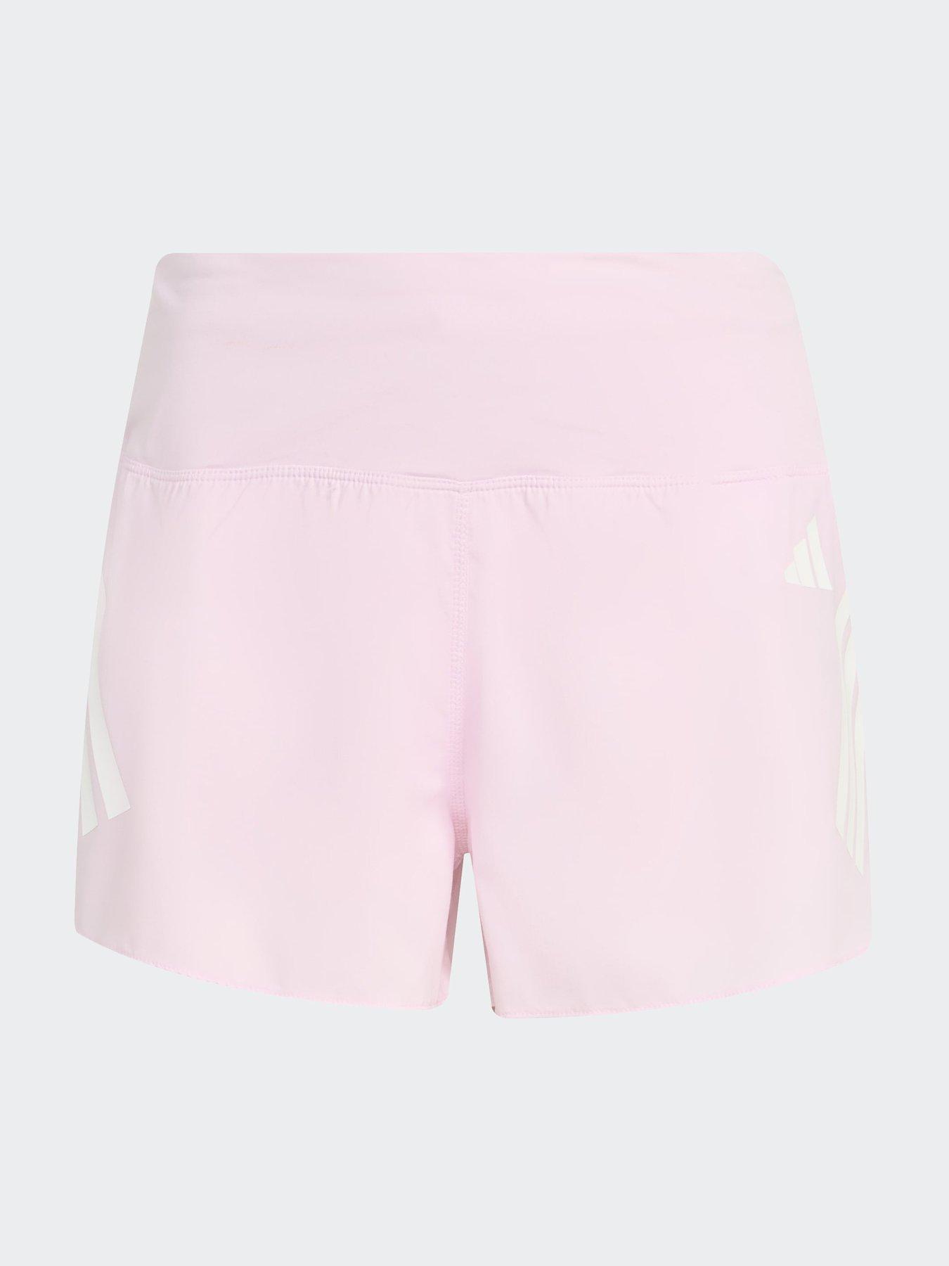 Image 7 of 7 of adidas Womens Running Adi365 Iconic 4 Inch Stripes Shorts - Pink