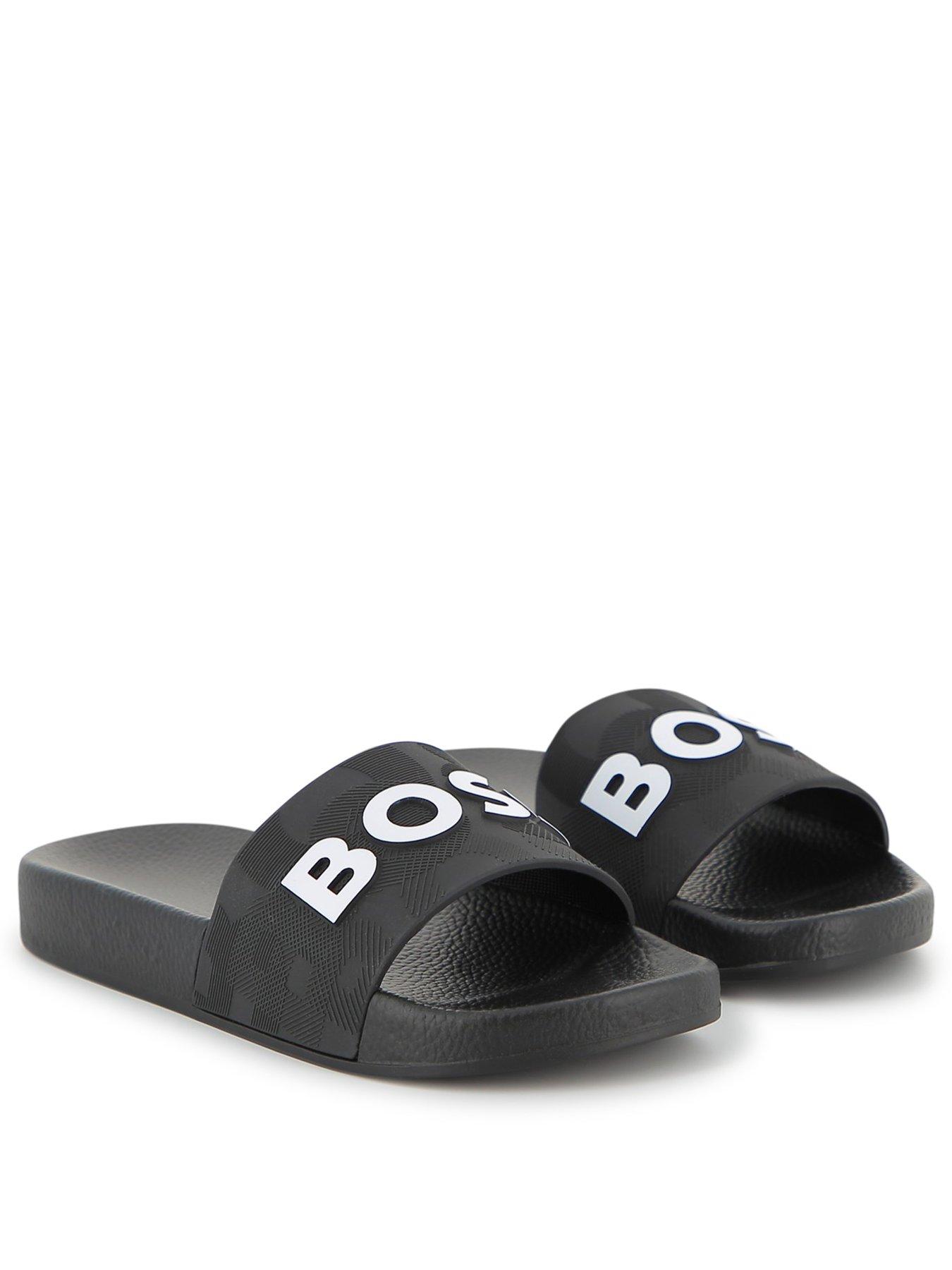 Image 2 of 6 of BOSS Boys Logo Slider - Black