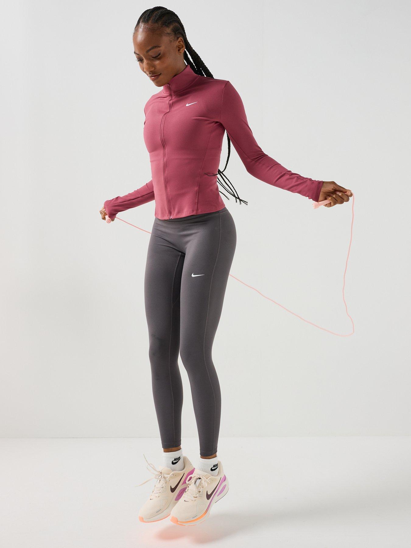 Image 3 of 7 of Nike Womens One Fitted Dri-Fit Full Zip Jacket - Pink