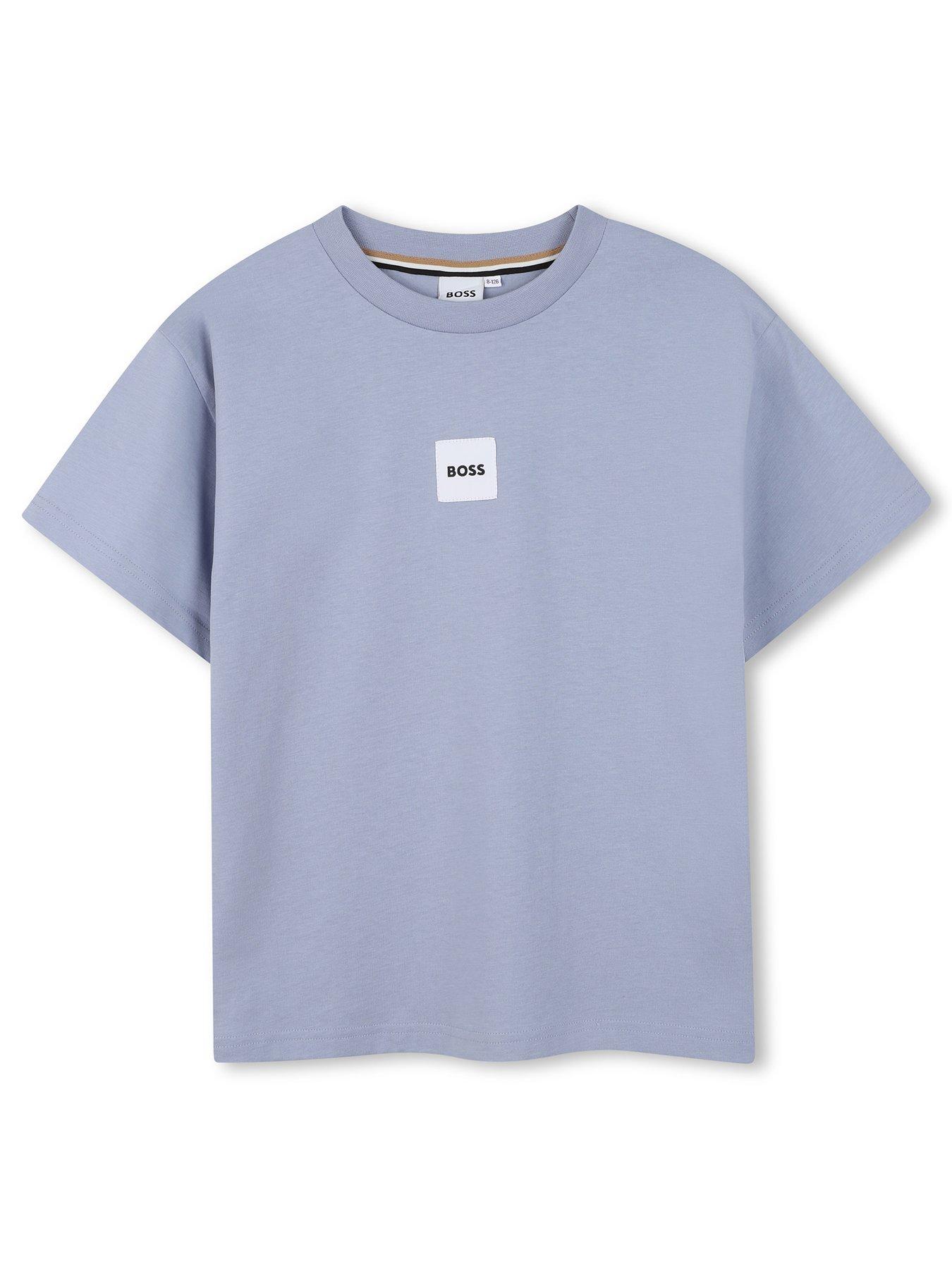boss-boys-logo-short-sleeve-t-shirt-bluefront