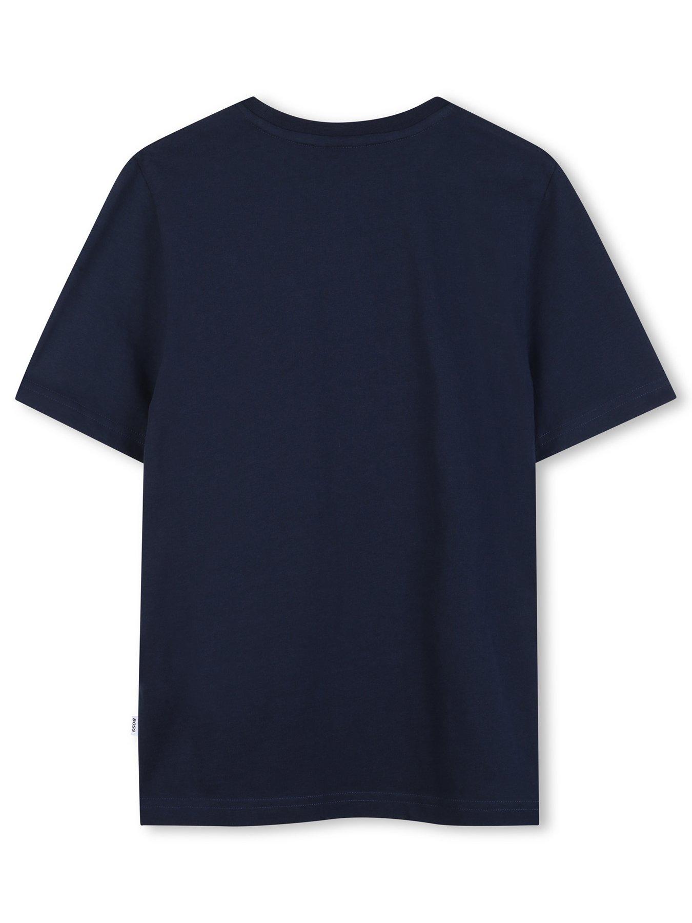 Image 2 of 3 of BOSS Boys City Logo Short Sleeve T-shirt - Navy