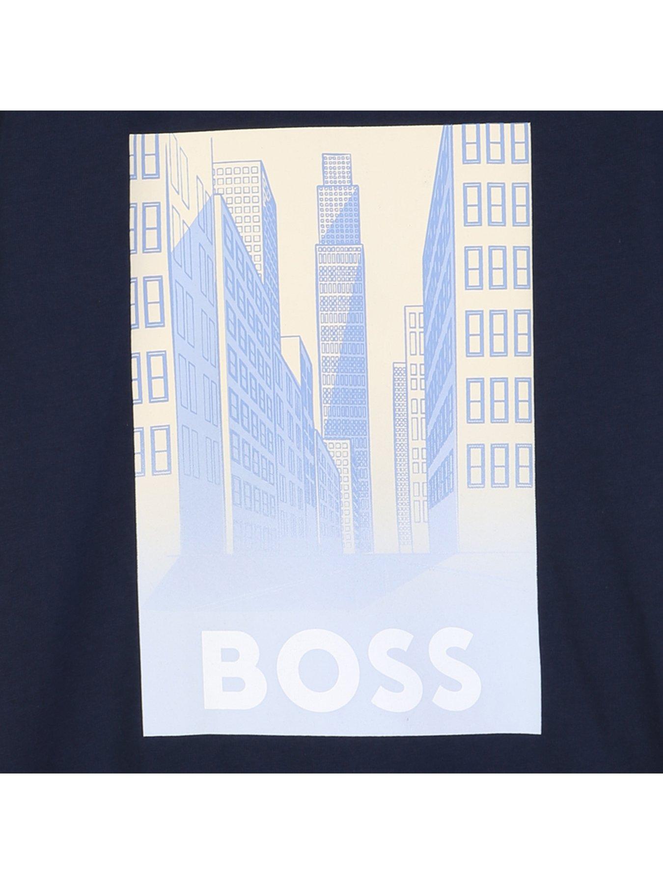 Image 3 of 3 of BOSS Boys City Logo Short Sleeve T-shirt - Navy