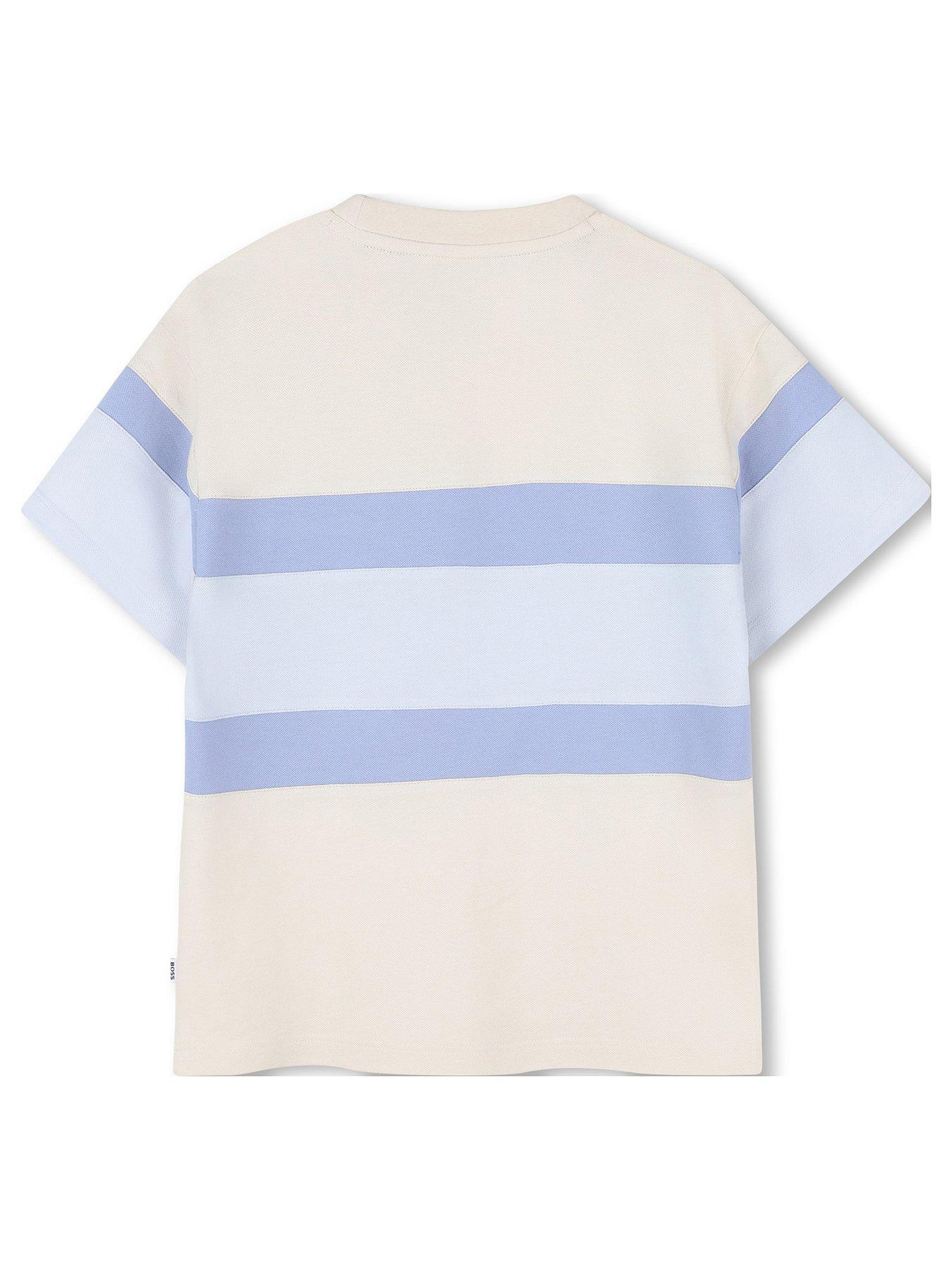 Image 3 of 4 of BOSS Boys Block Stripe Short Sleeve T-shirt - Multi