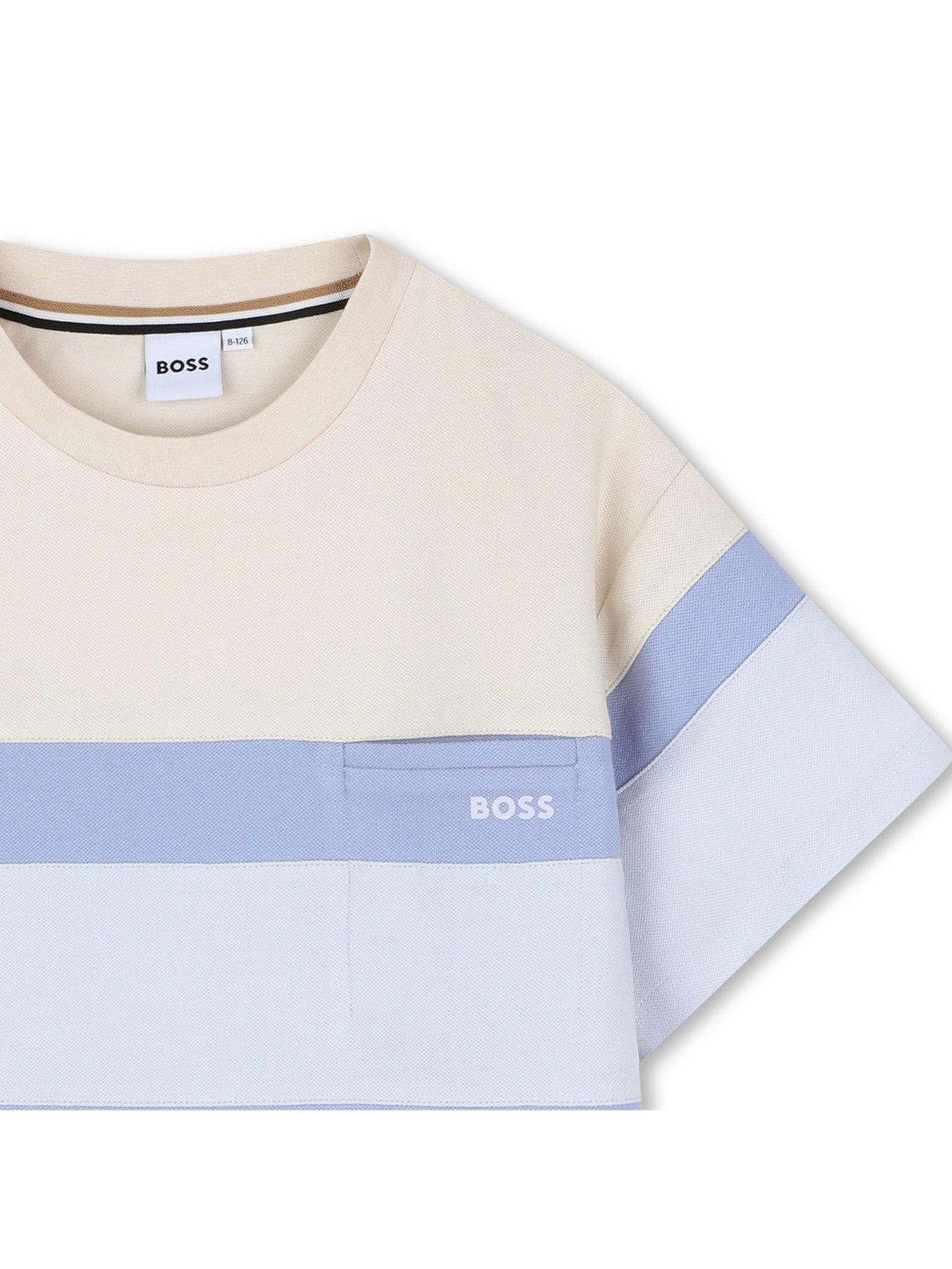 Image 4 of 4 of BOSS Boys Block Stripe Short Sleeve T-shirt - Multi