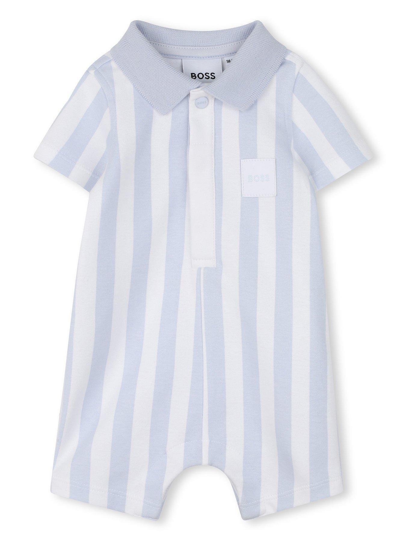 BOSS Newborn Baby Boys Romper - Light Blue