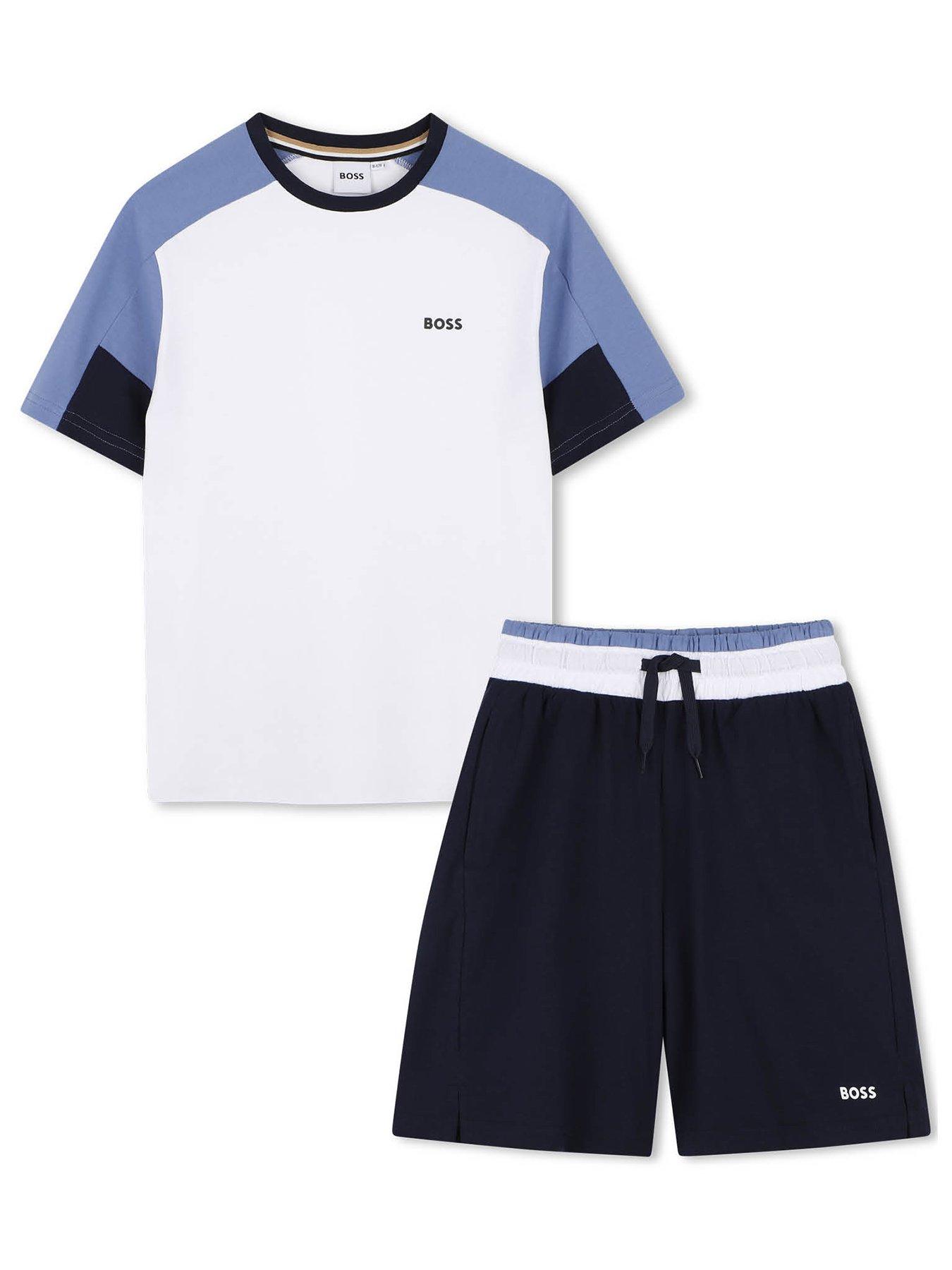 boss-boys-colour-block-t-shirt-and-short-set-navyfront