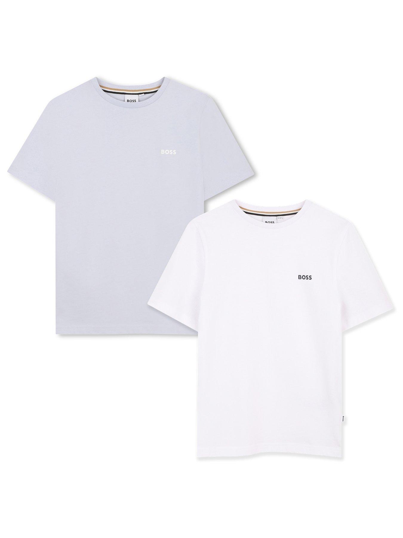 BOSS Boys 2 Pack Short Sleeve T-shirts - Blue/white