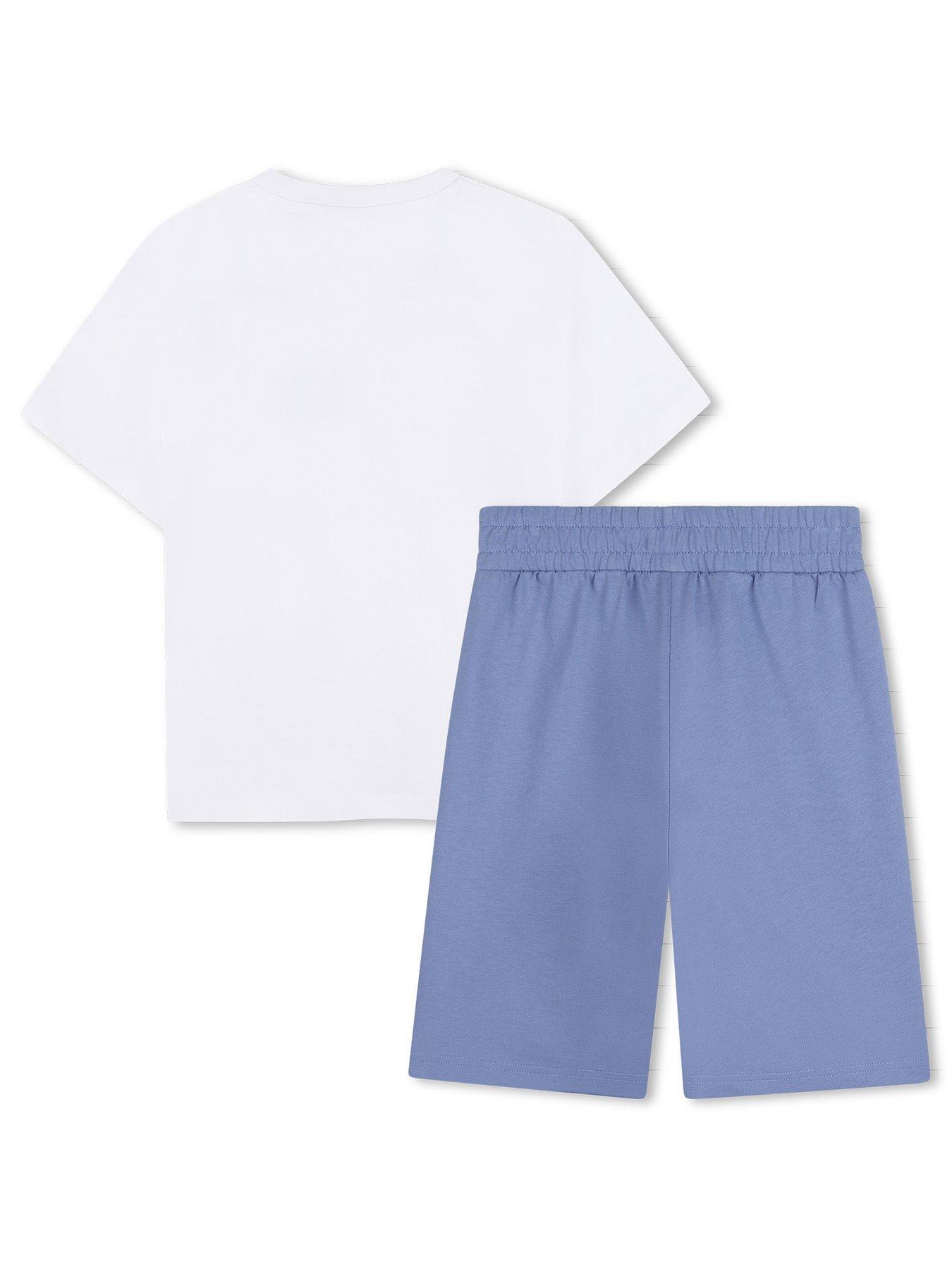 boss-boys-logo-t-shirt-and-short-set-whitestillFront