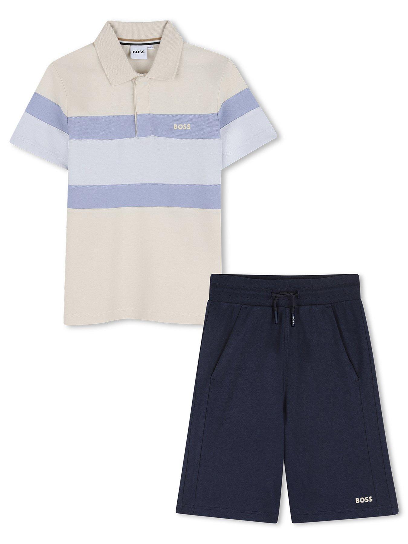 boss-boys-block-stripe-polo-and-short-set-multi