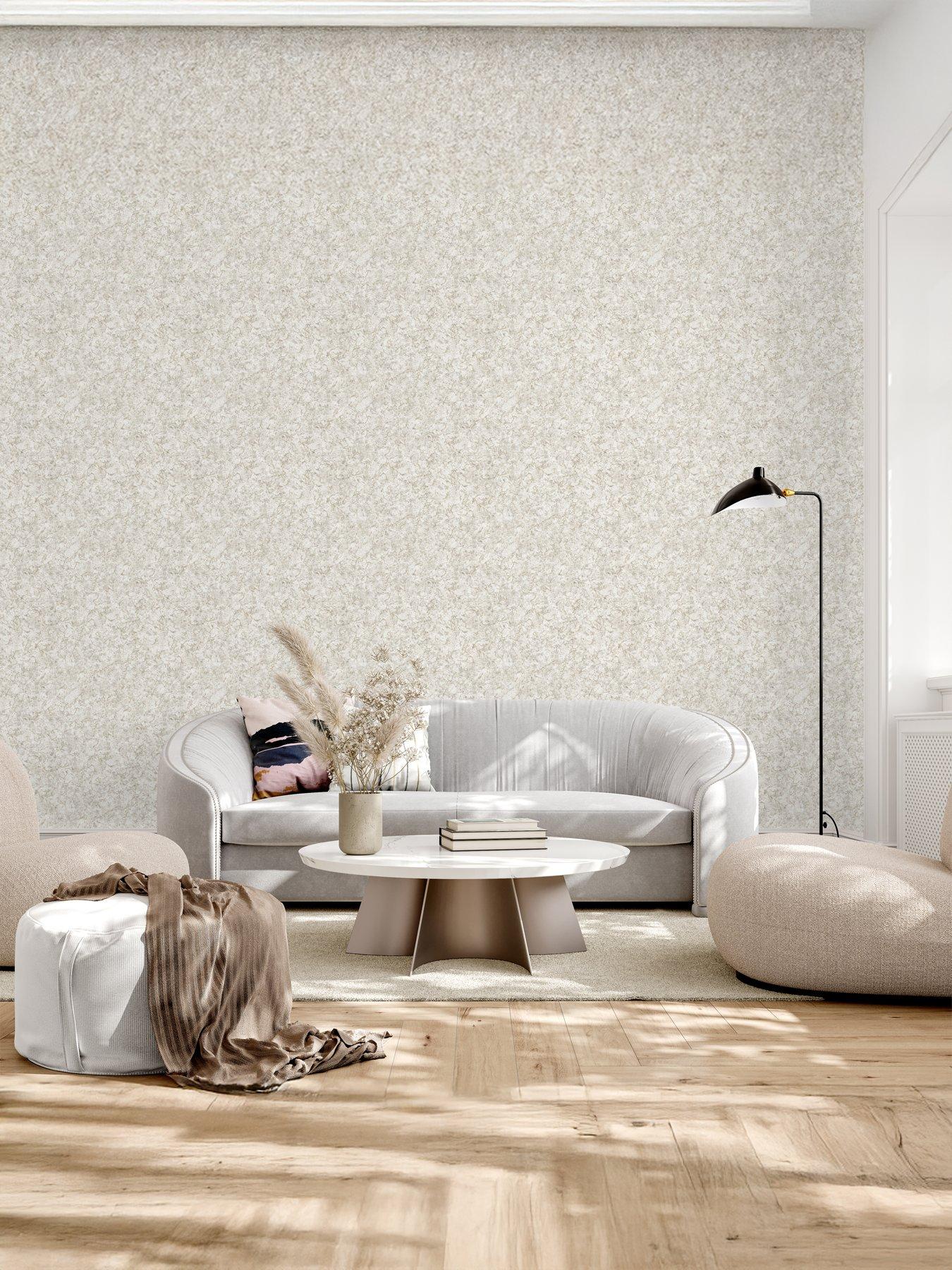 Image 7 of 7 of ARTHOUSE Textured Marble Ivory / Champagne Wallpaper