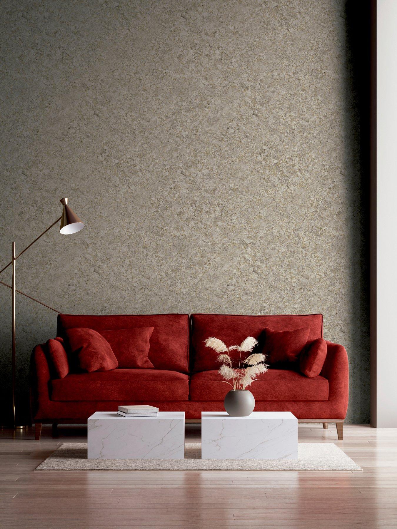 Image 4 of 7 of ARTHOUSE Textured Marble Cappuccino / Gold Wallpaper