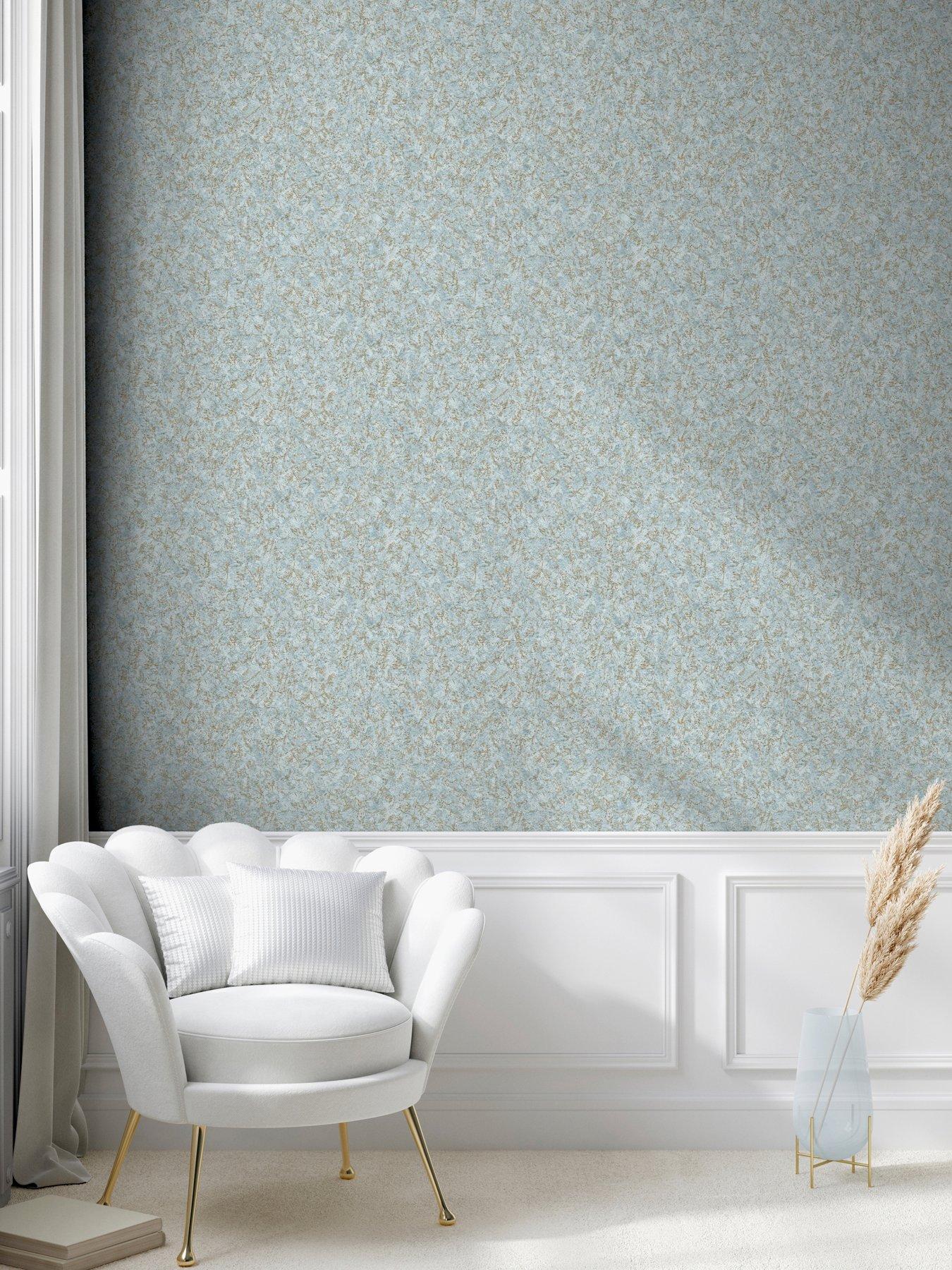 Image 1 of 7 of ARTHOUSE Textured Marble Soft Blue / Gold Wallpaper