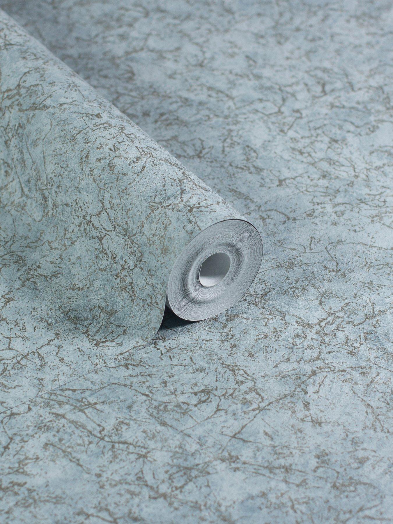 Image 2 of 7 of ARTHOUSE Textured Marble Soft Blue / Gold Wallpaper