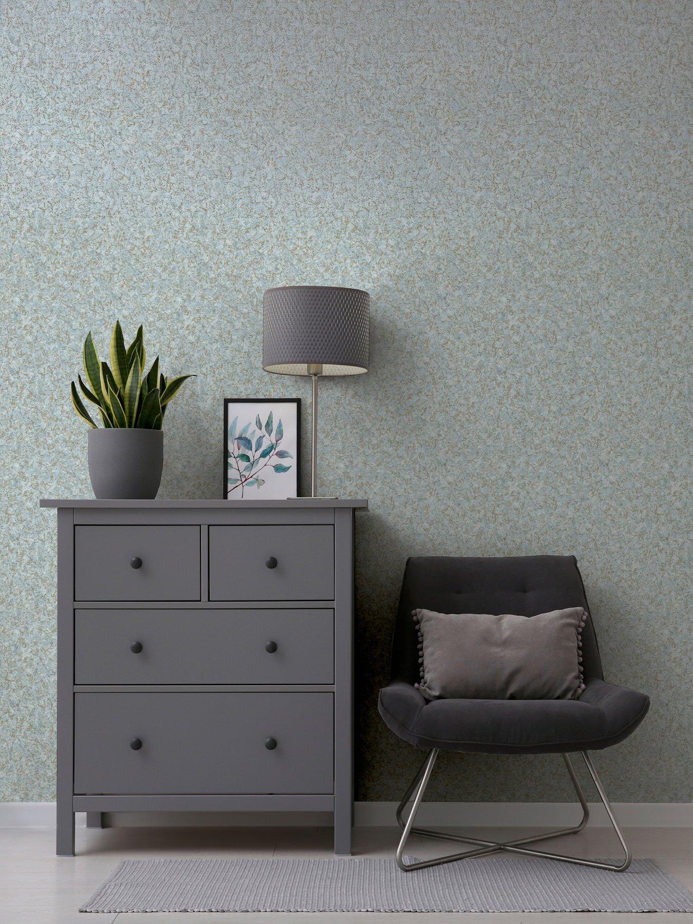 Image 5 of 7 of ARTHOUSE Textured Marble Soft Blue / Gold Wallpaper