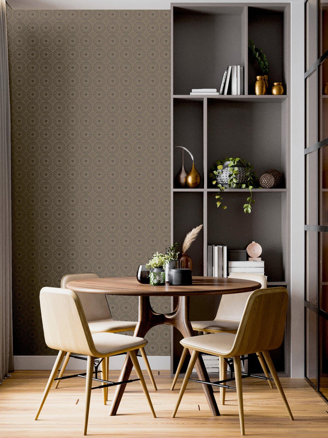 Image 1 of 7 of ARTHOUSE Symmetrical Chic Stone And Gold Wallpaper