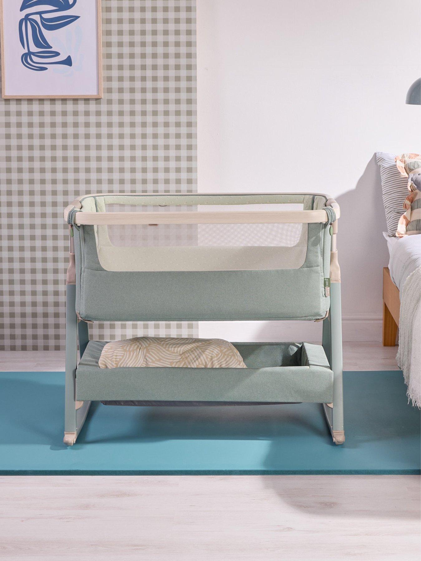 Image 1 of 8 of Tutti Bambini Cozee Air 2 Bedside Crib - Whitewash/Kelp