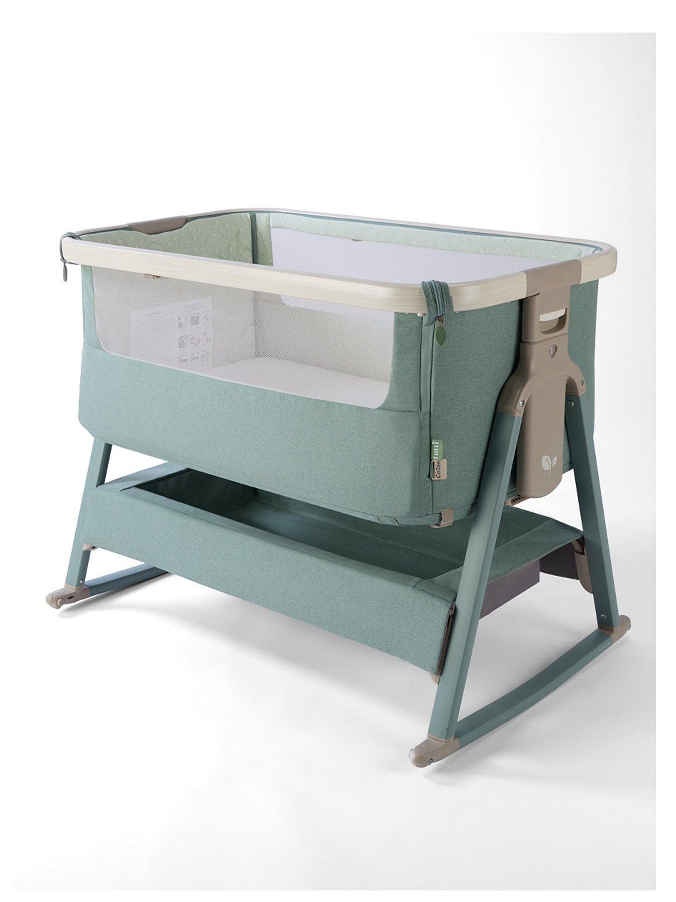 Image 2 of 8 of Tutti Bambini Cozee Air 2 Bedside Crib - Whitewash/Kelp