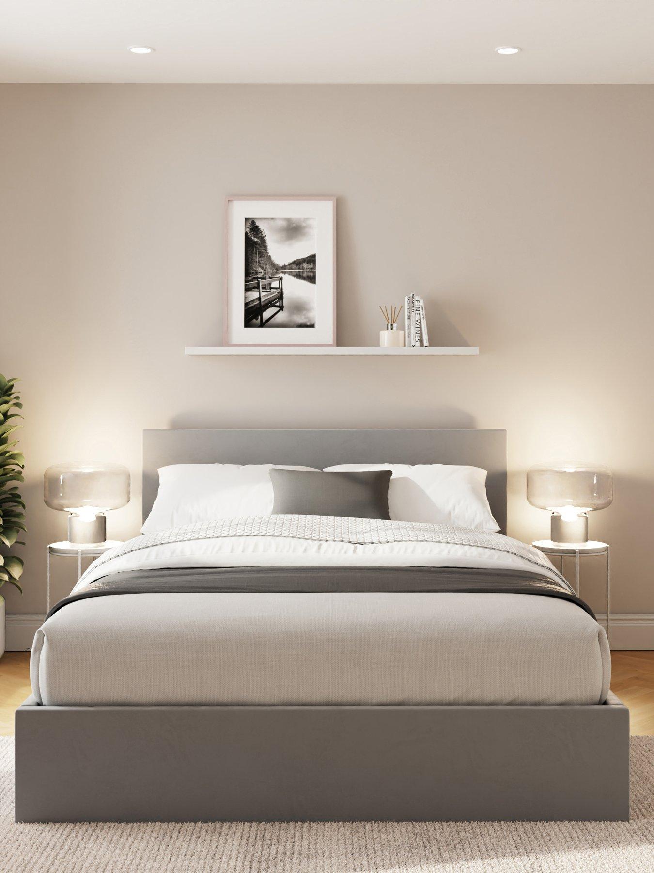 GFW Odessa Velvet End Lift Up Storage Ottoman Bed with Mattress Options (Buy  &  SAVE!)