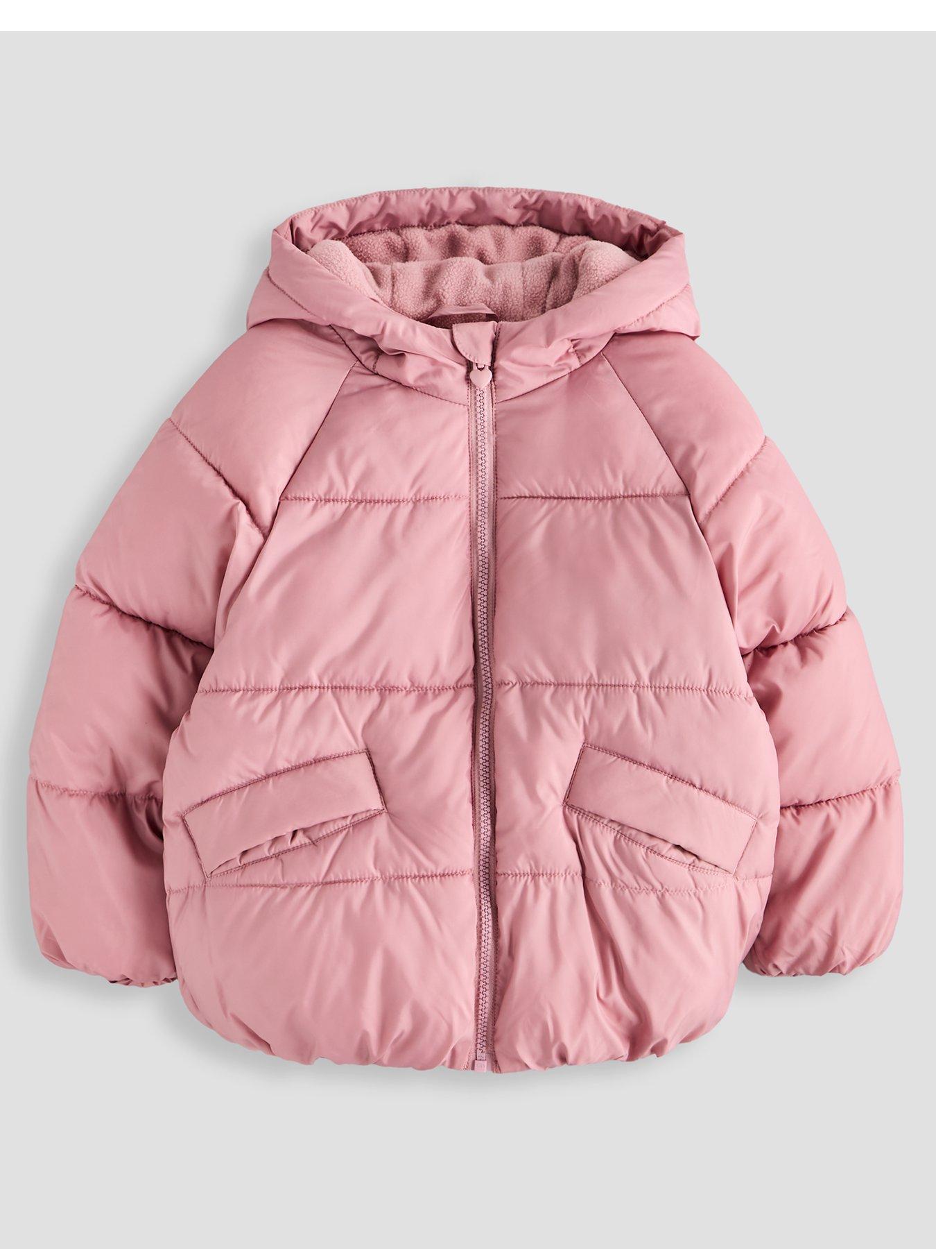 The Very Collection Girls' Padded Hooded Puffer Jacket - Pink