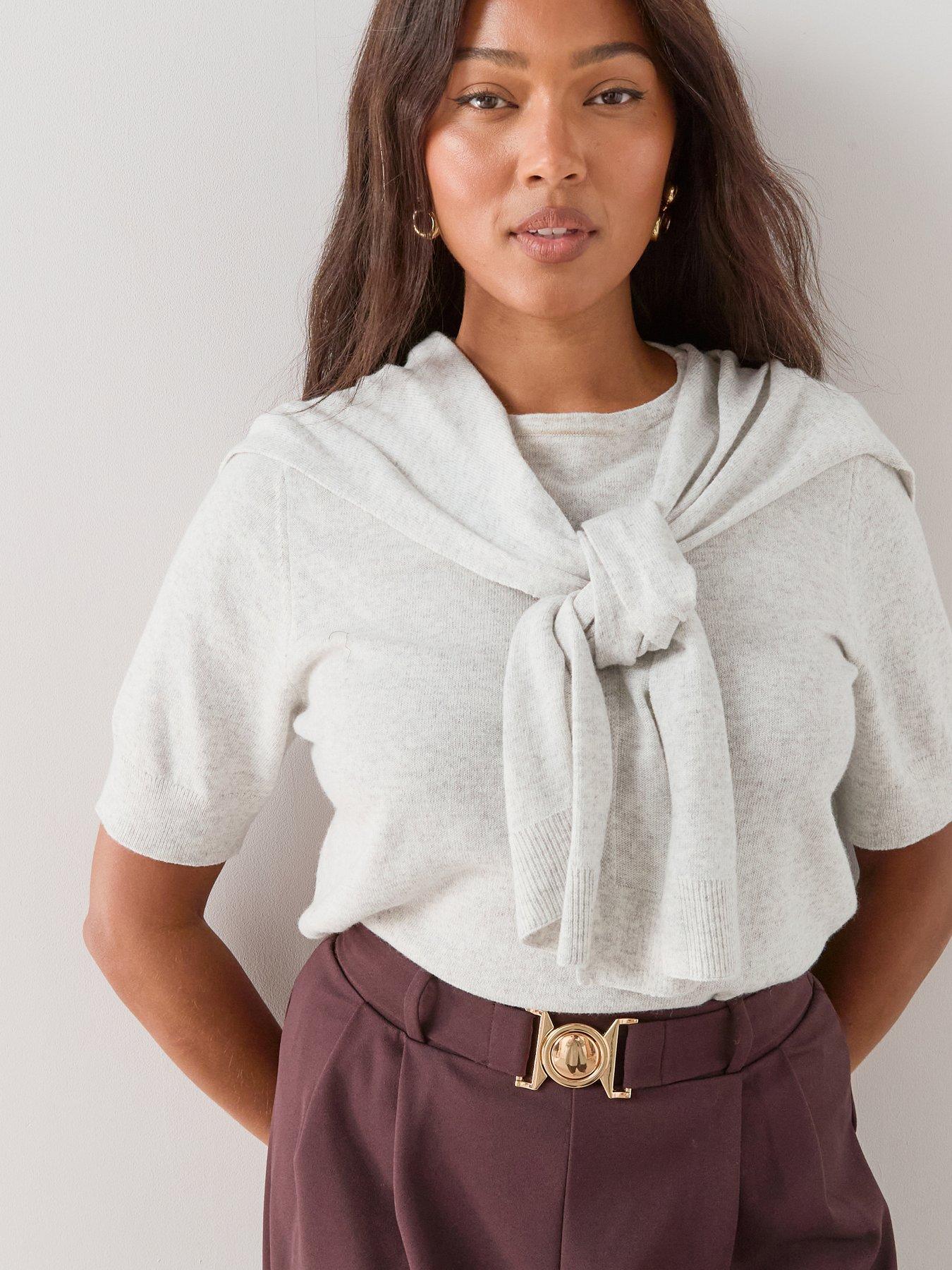 The Very Collection Curve Buckle Detail Trousers - Dark Brown