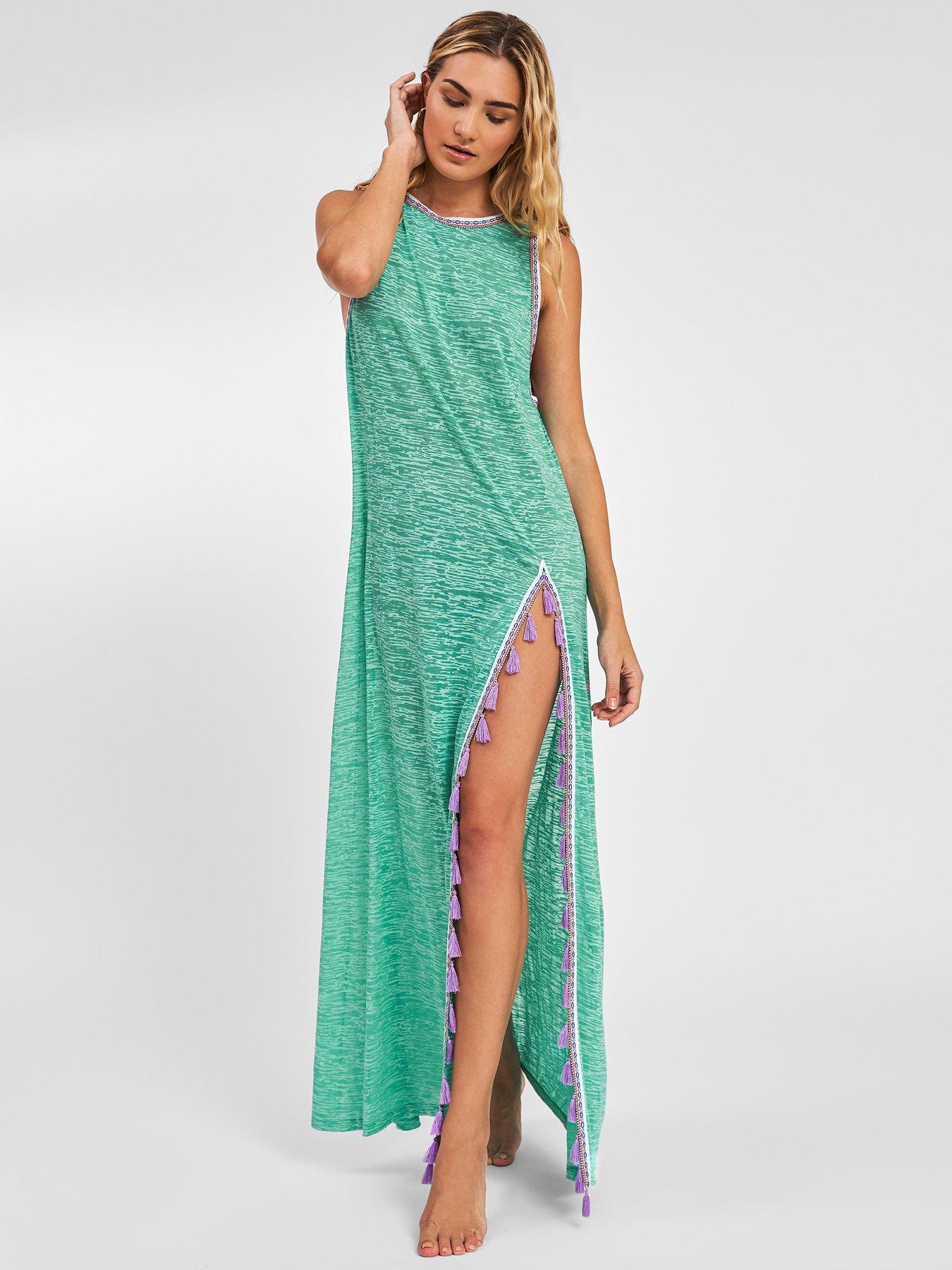 Image 1 of 2 of PITUSA Tassel Slit Beach Dress- Mint