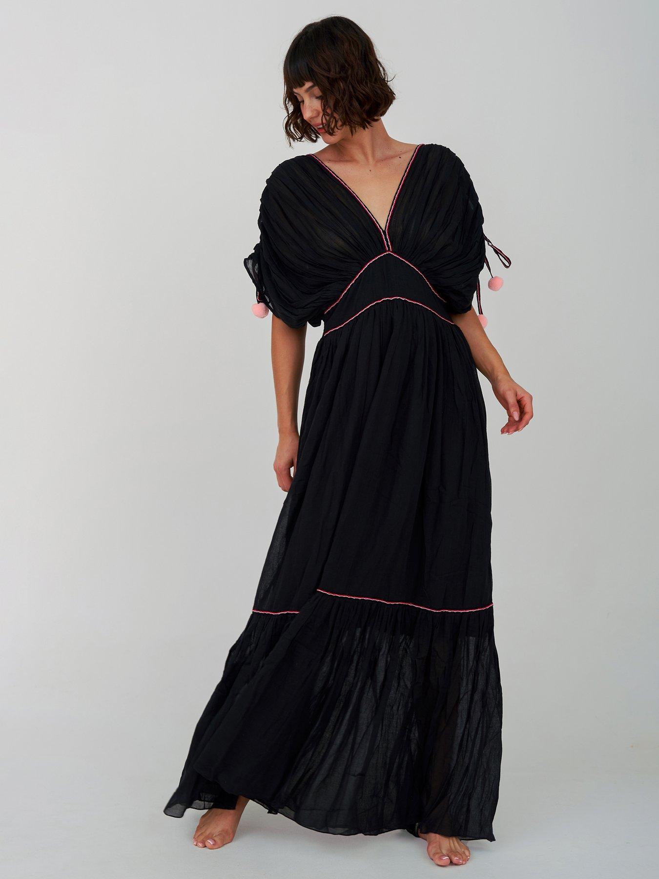 PITUSA Pitusa Clara Pompom Dress - Black