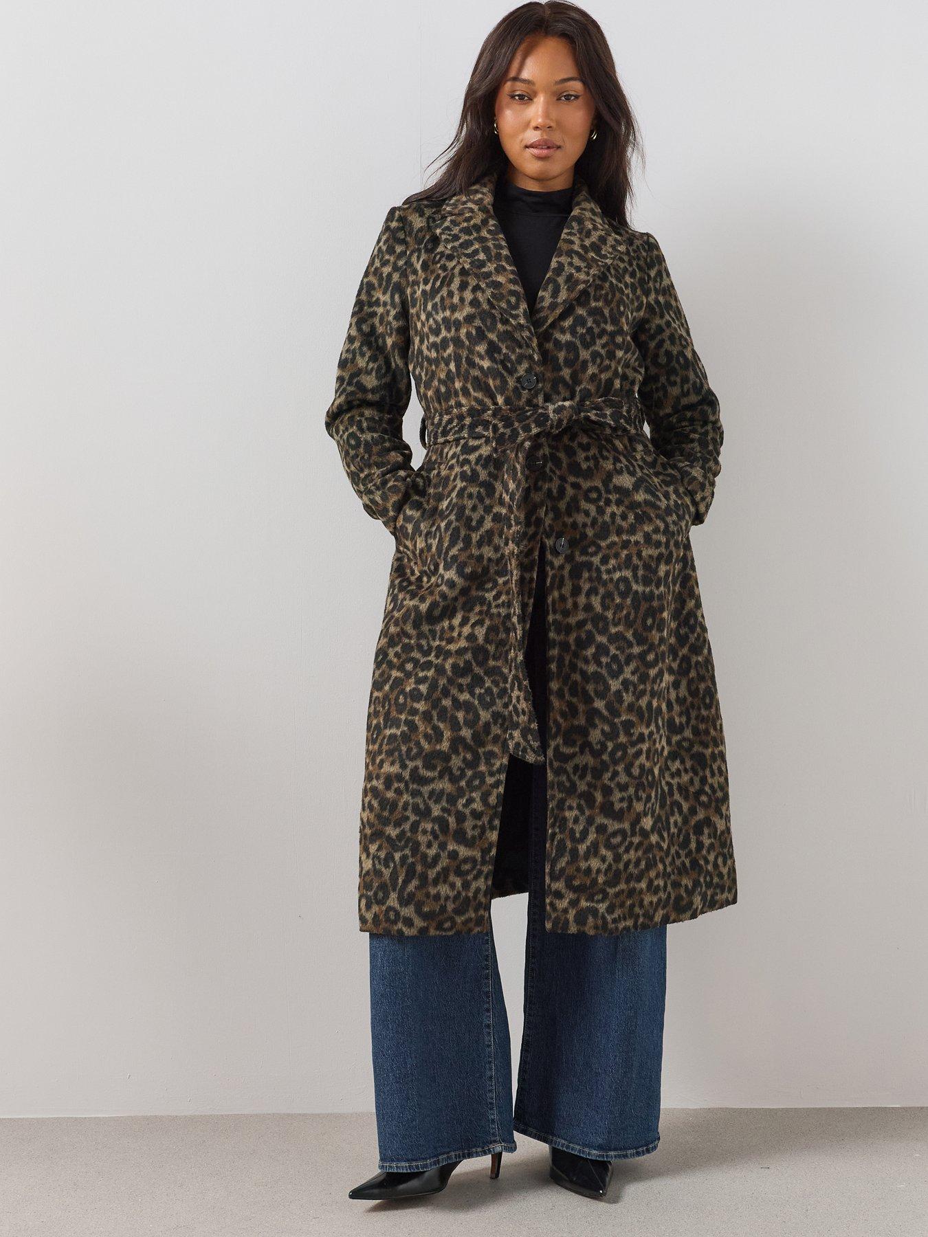 The Very Collection Curve Animal Belted Coat