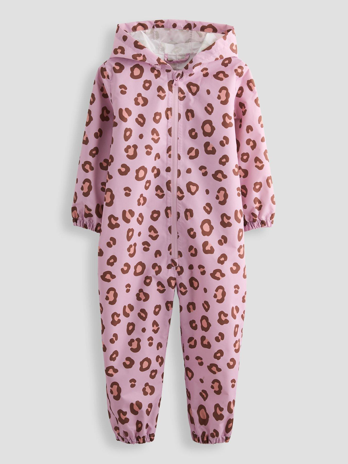 Image 1 of 5 of The Very Collection Girls Printed Basic Zip Through Puddle Suit (9 months - 7 years) - Pink