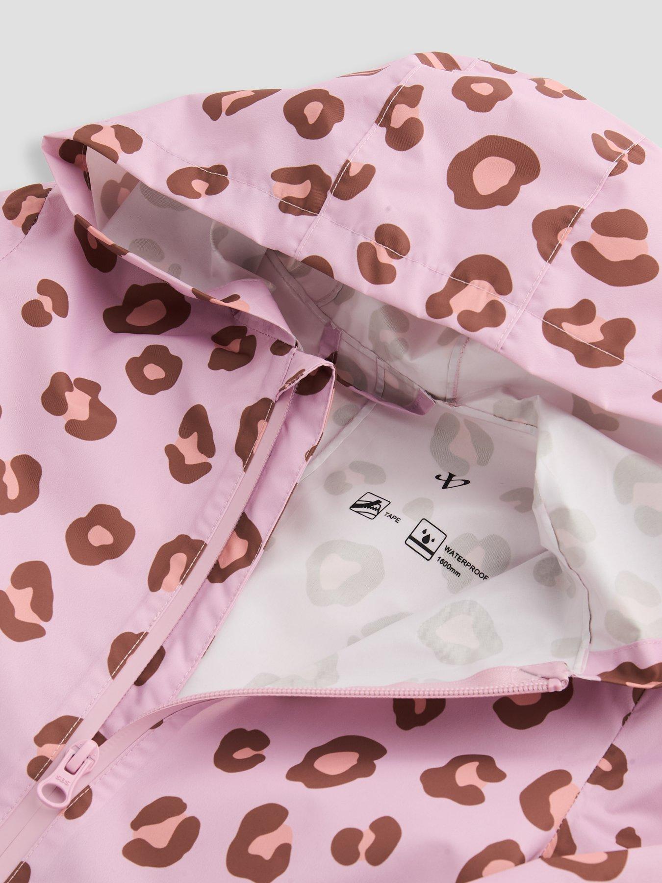 Image 3 of 5 of The Very Collection Girls Printed Basic Zip Through Puddle Suit (9 months - 7 years) - Pink