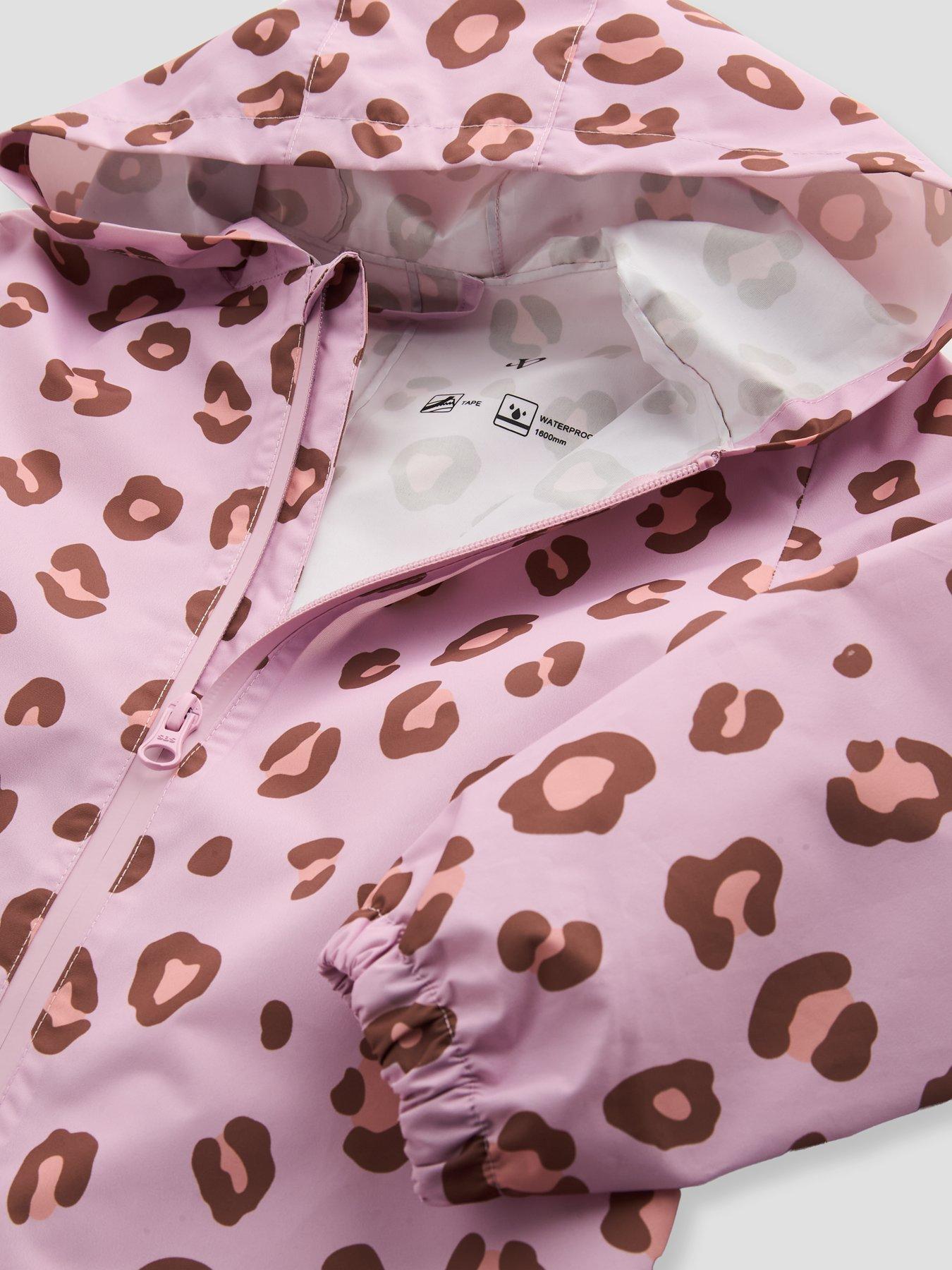 Image 5 of 5 of The Very Collection Girls Printed Basic Zip Through Puddle Suit (9 months - 7 years) - Pink