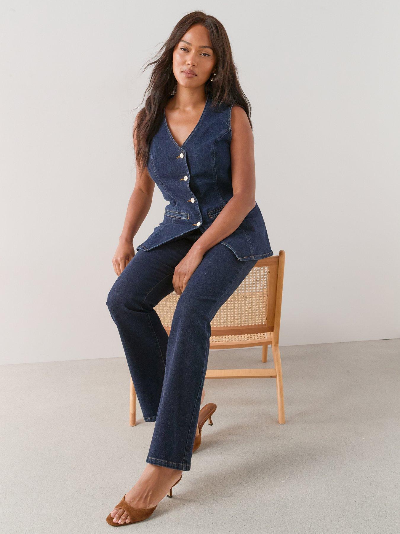 Image 6 of 6 of The Very Collection Curve Kickflare Jeans - Indigo Denim