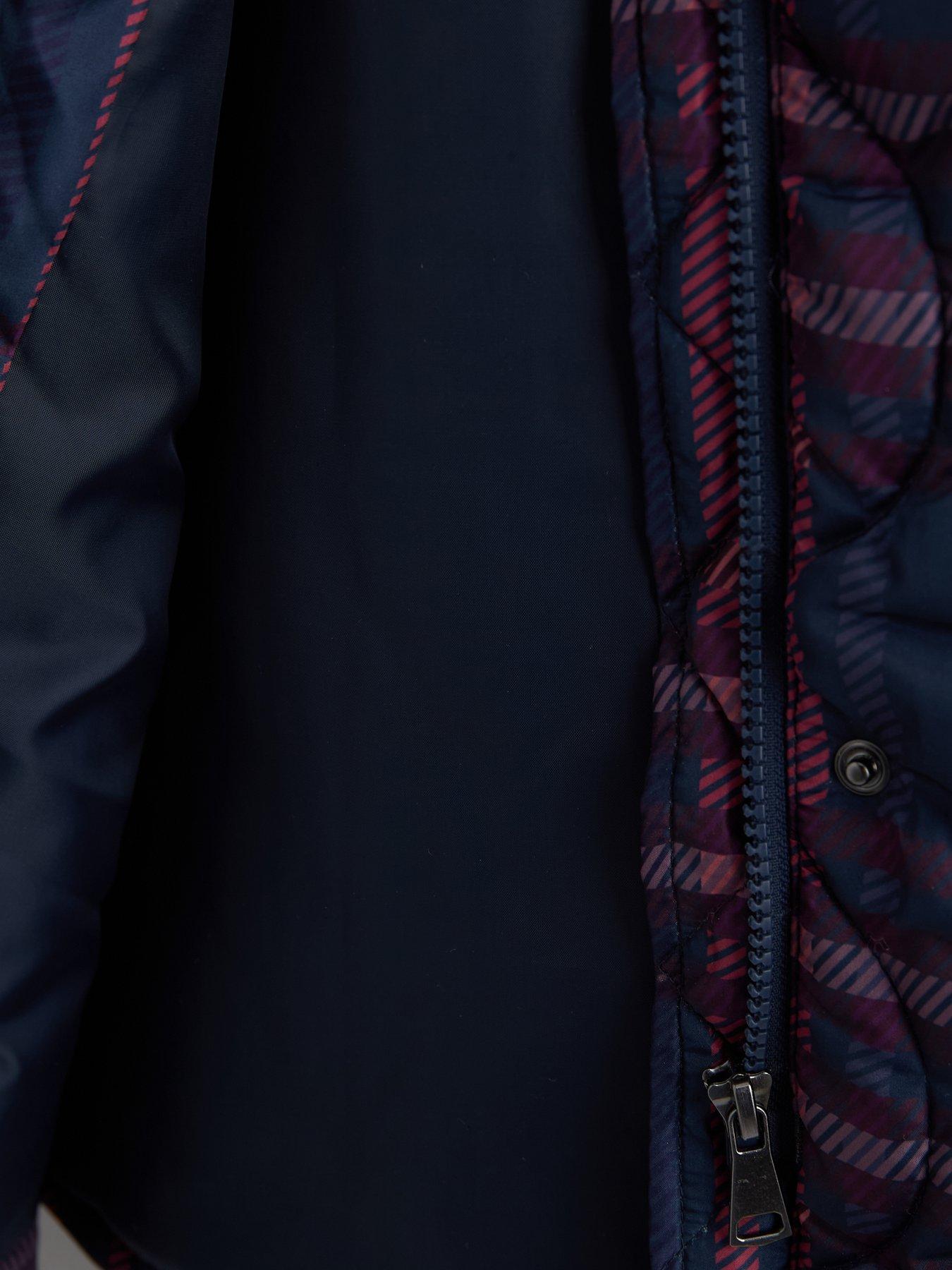 Image 3 of 5 of The Very Collection Girls Quilted Regular Knee Length Coat - Blue
