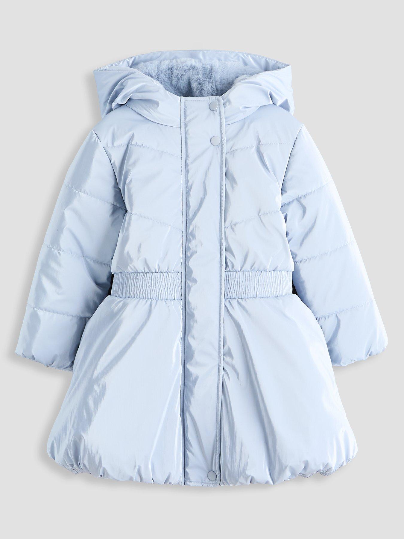 The Very Collection Girls Pearlised Padded Coat With Bag Basic - Blue