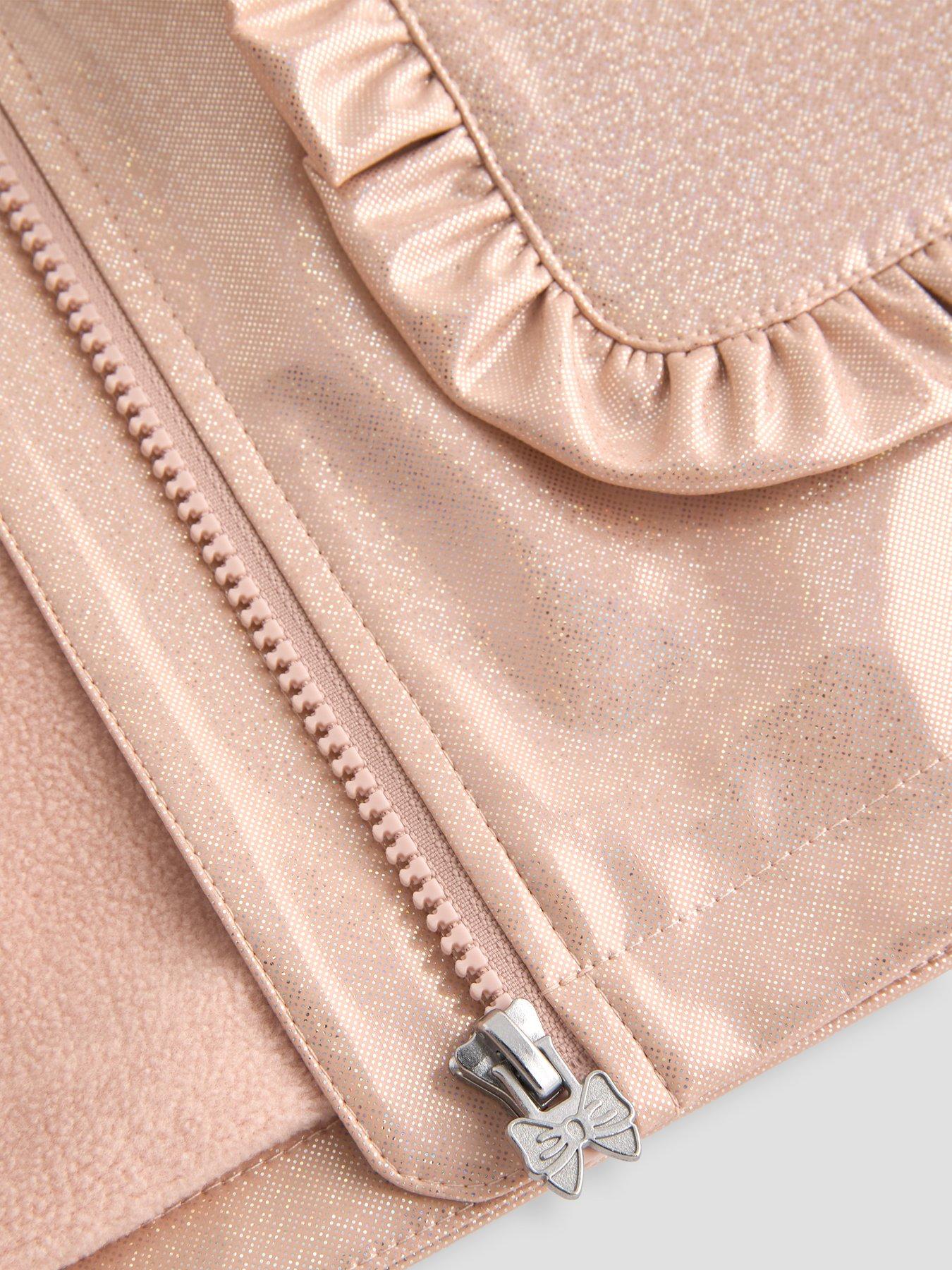 Image 3 of 4 of The Very Collection Girls Glitter Rainmac With Frill Pockets - Light Pink