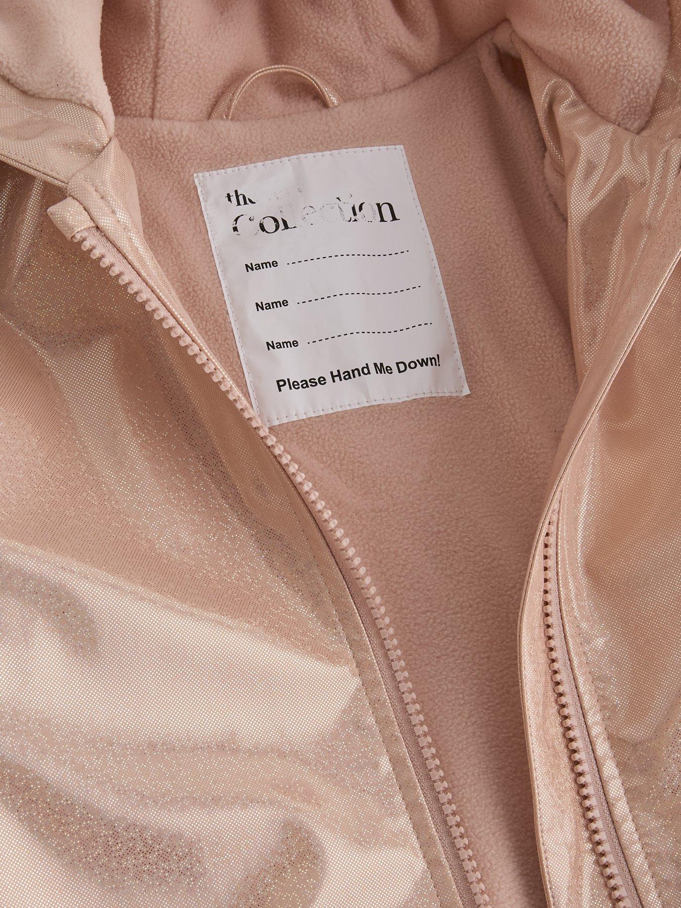 Image 4 of 4 of The Very Collection Girls Glitter Rainmac With Frill Pockets - Light Pink