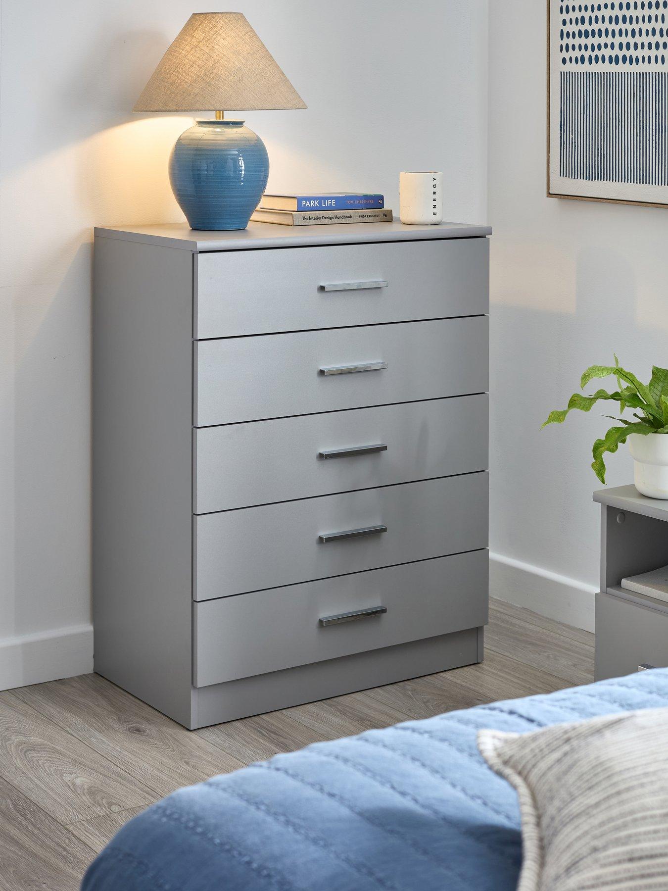 The Very Collection Panama 5 Drawer Chest - Grey