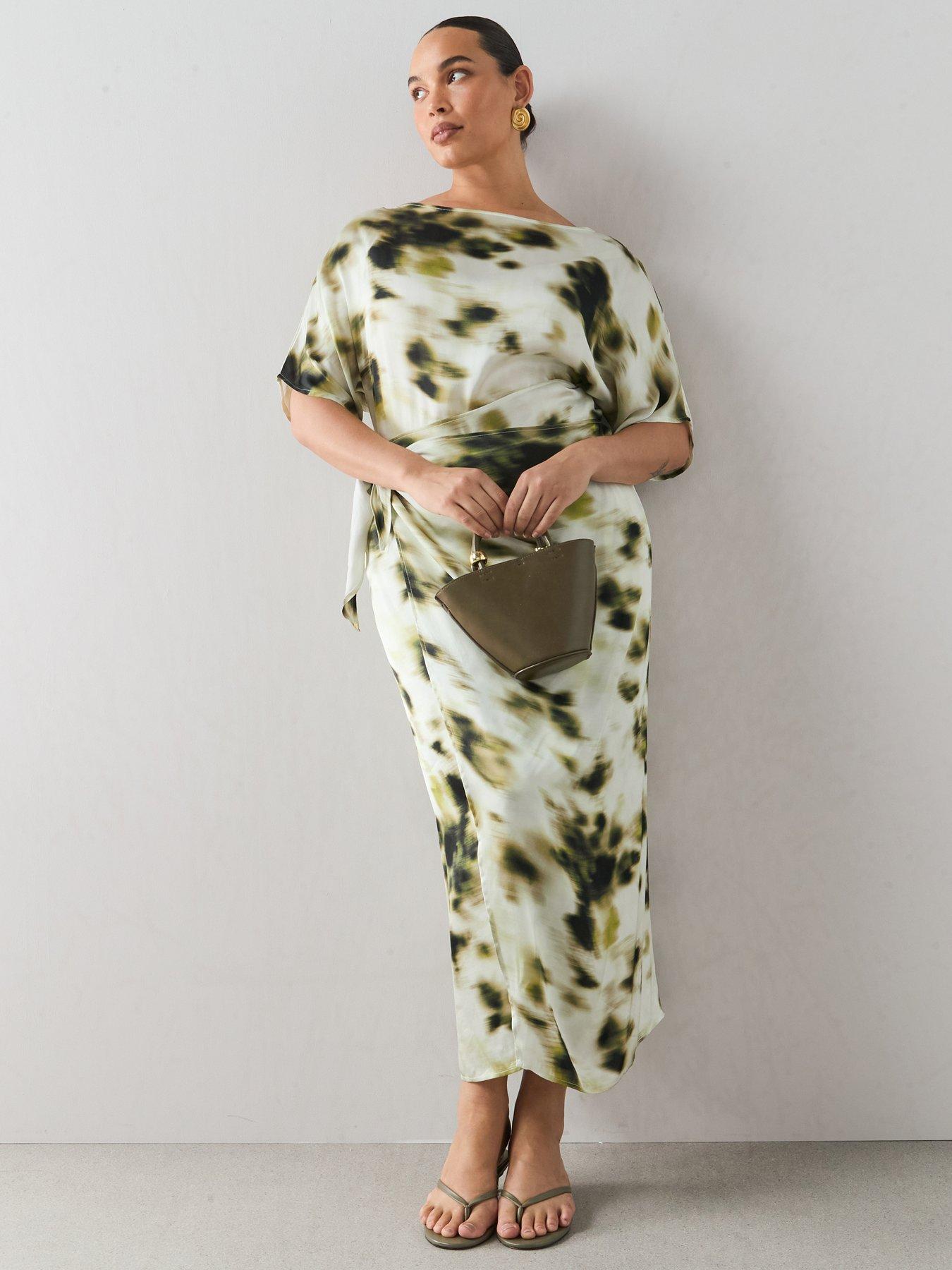 The Very Collection Curve Knot Detail Printed Midi Dress - Print