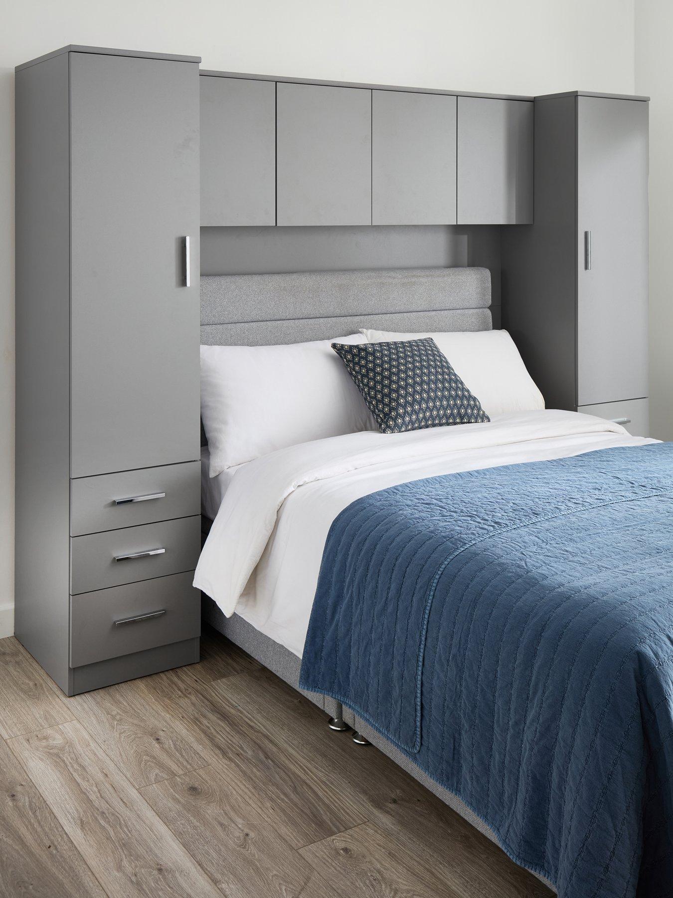 Image 1 of 7 of The Very Collection Panama Overbed Wardrobe - Grey