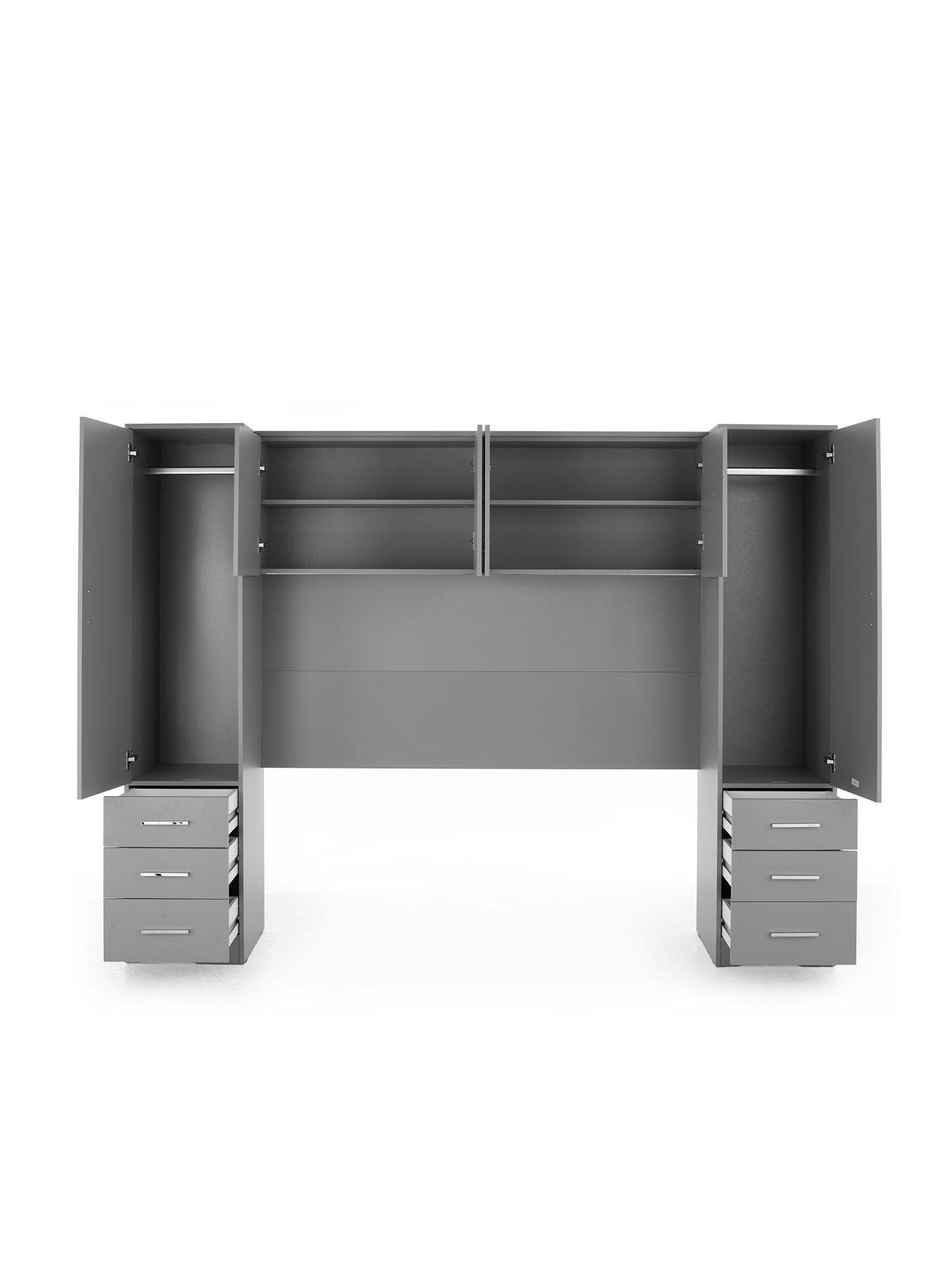 Image 4 of 7 of The Very Collection Panama Overbed Wardrobe - Grey