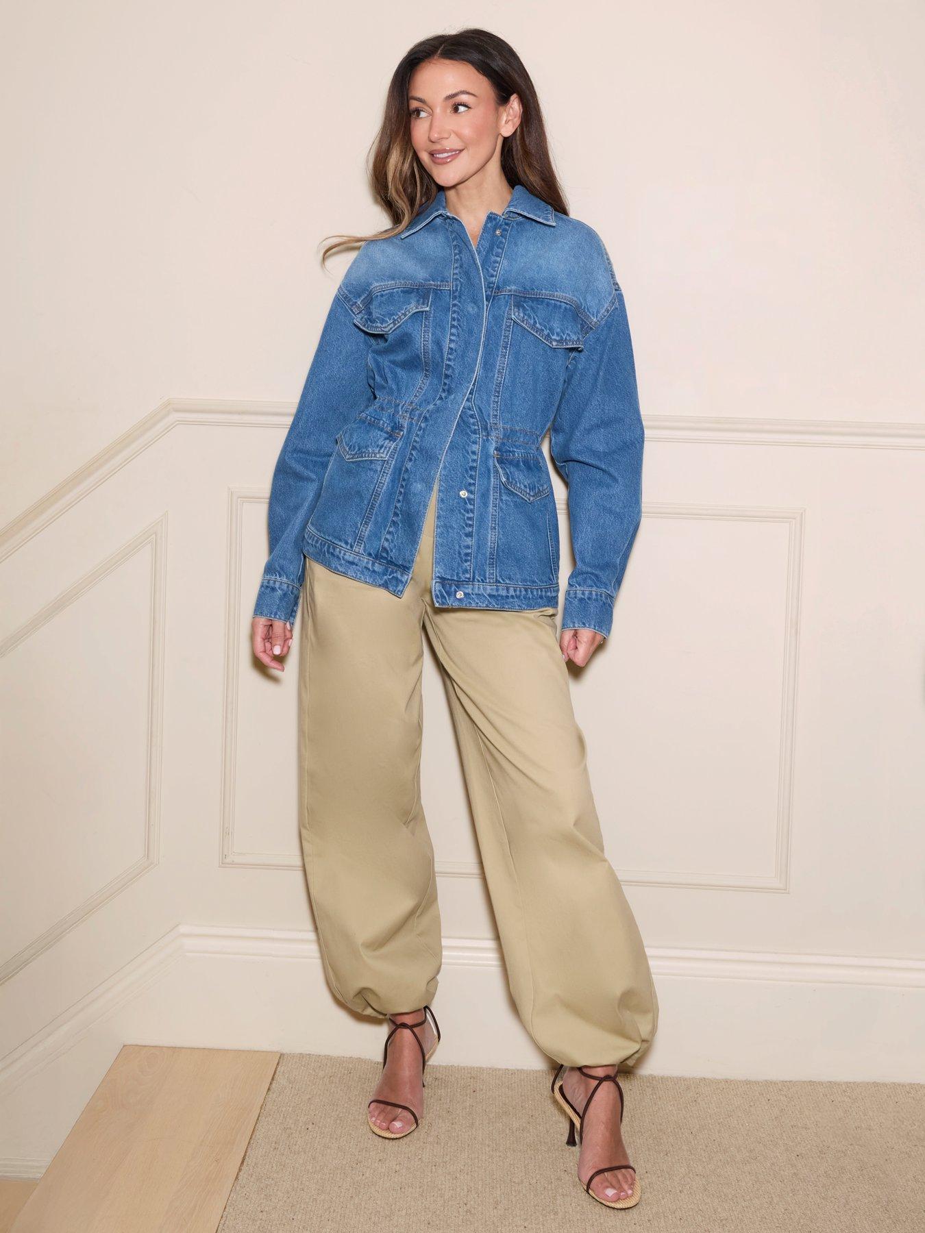 michelle-keegan-channel-waist-denim-jacket-mid-washback
