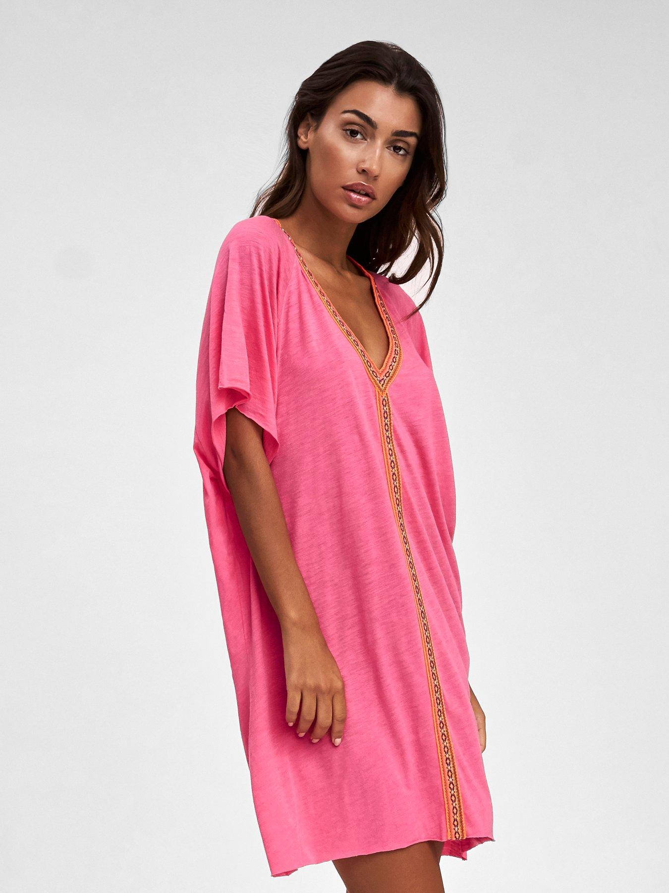 Image 1 of 2 of PITUSA Pitusa Pima Mini Abaya Beach Dress - Pink