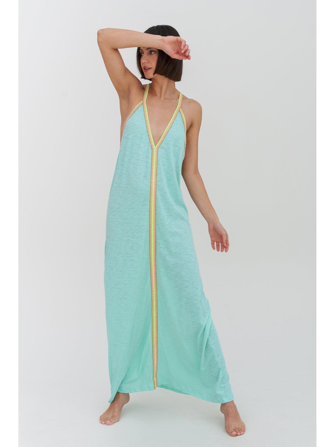 Image 1 of 2 of PITUSA Pima Maxi Beach Dress - Turquoise